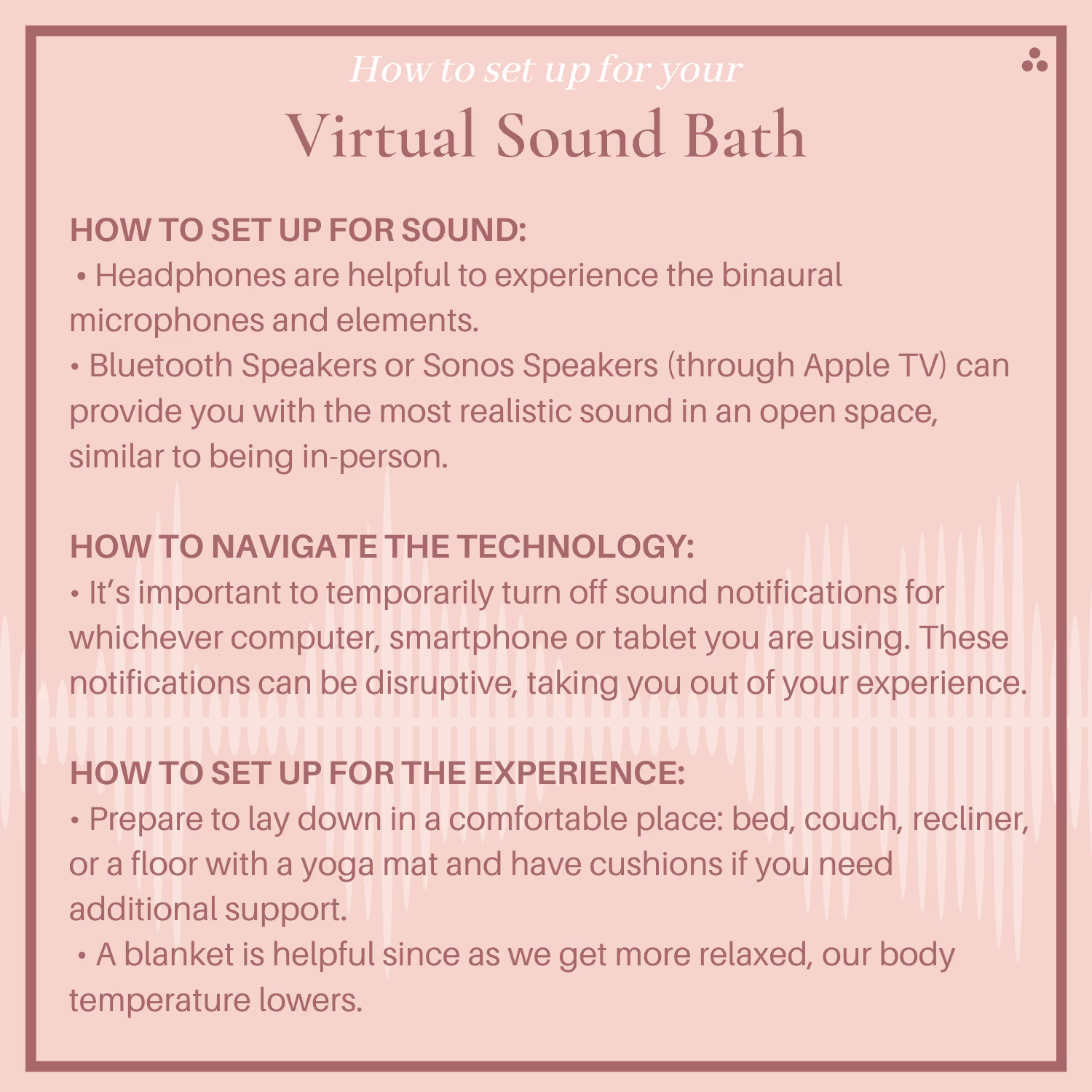 Sound Bath Instructions