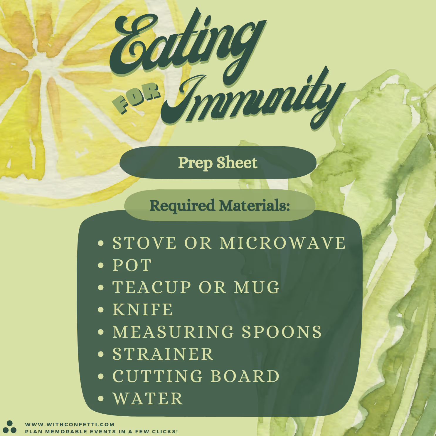 Immunity Tea Supplies