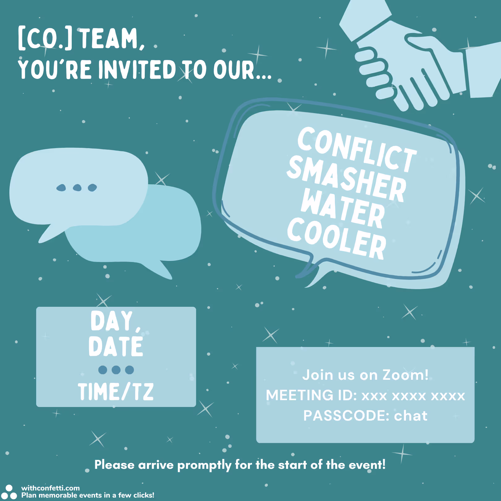 Conflict Smasher Water Cooler - Event Invitation Sample