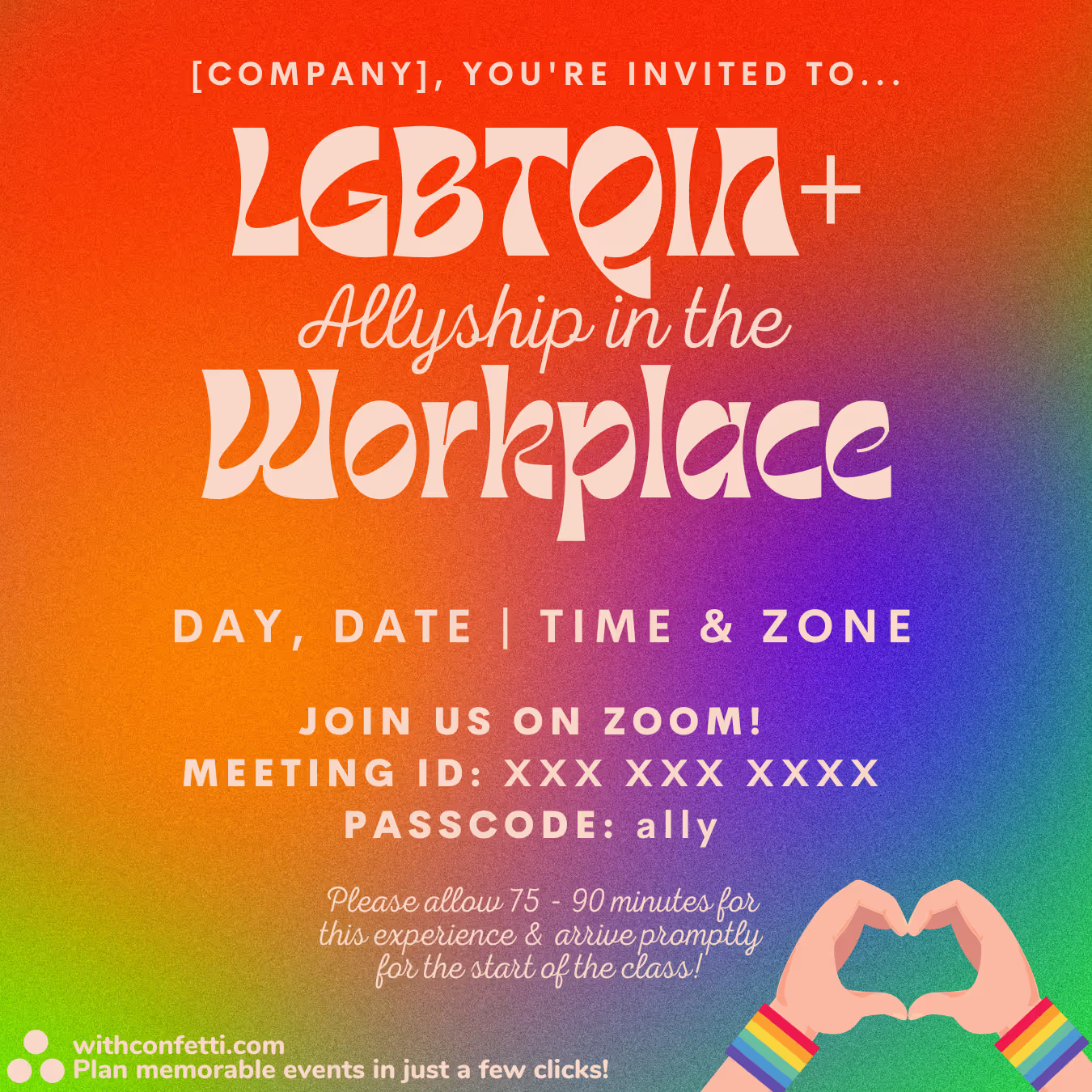 LGBTQIA+ Allyship in the Workplace - Event Invitation