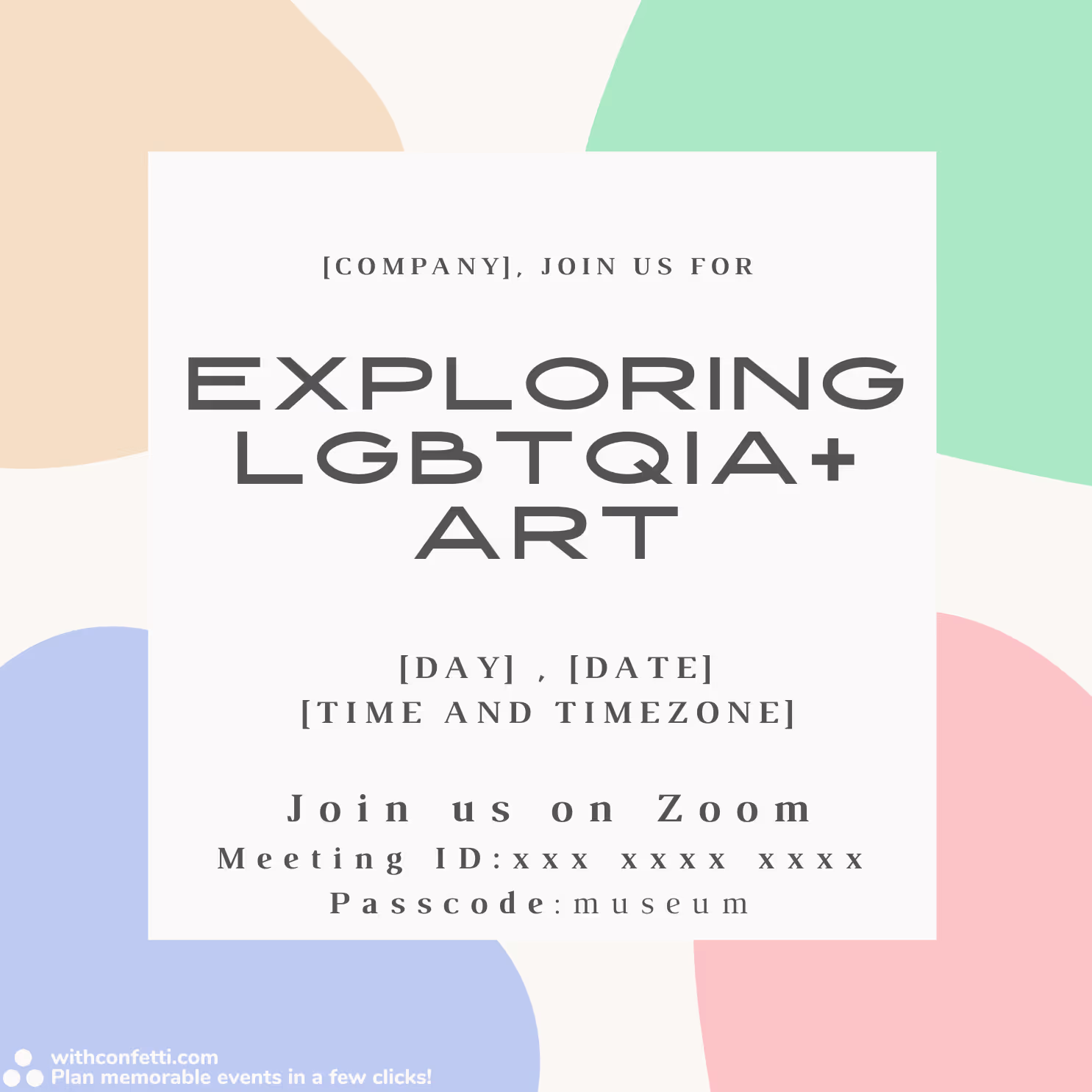 Exploring LGBTQIA+ Art - Event Invitation Sample