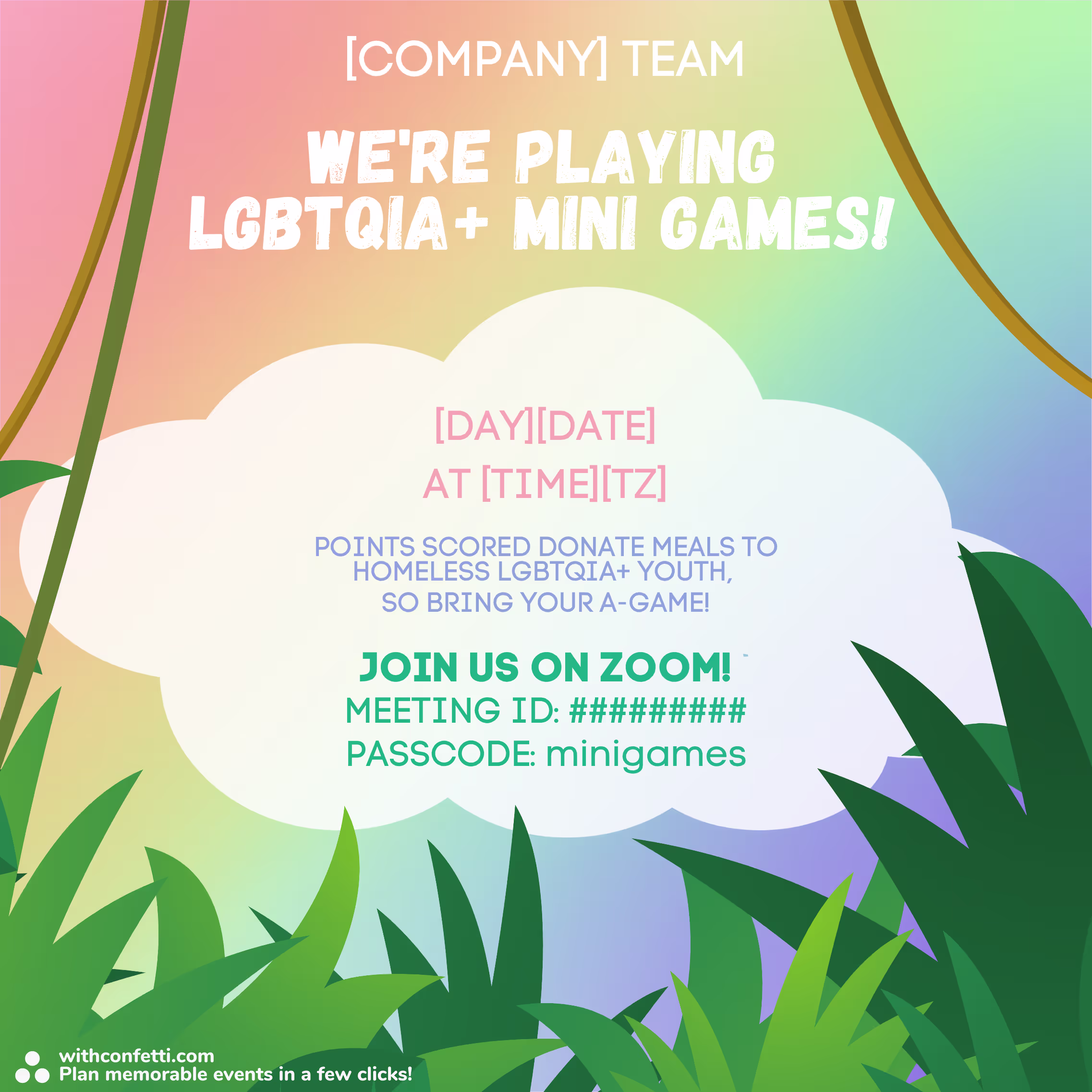LGBTQIA+ Mini Games - Event Invitation Sample