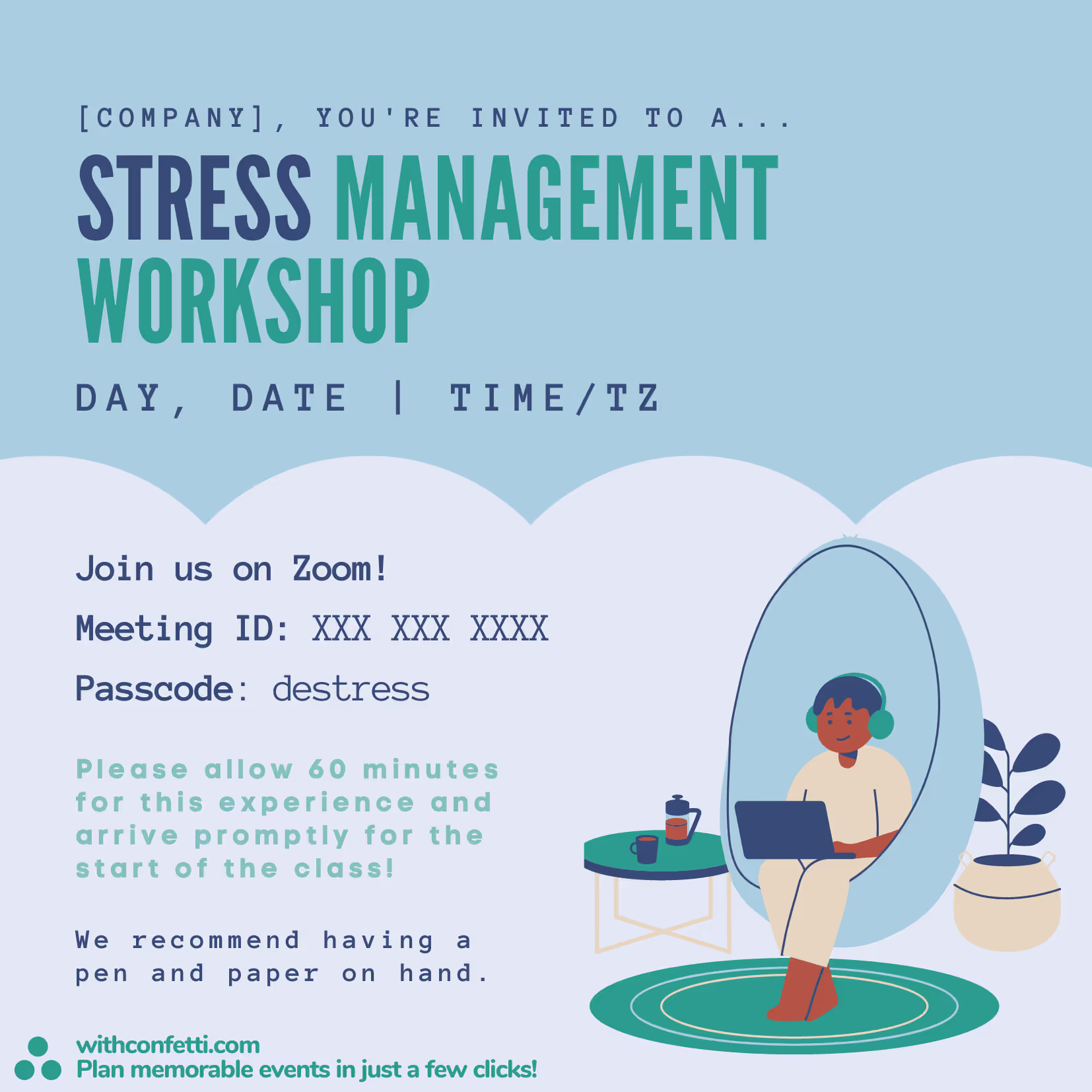Stress Management Workshop - Event Invitation Sample