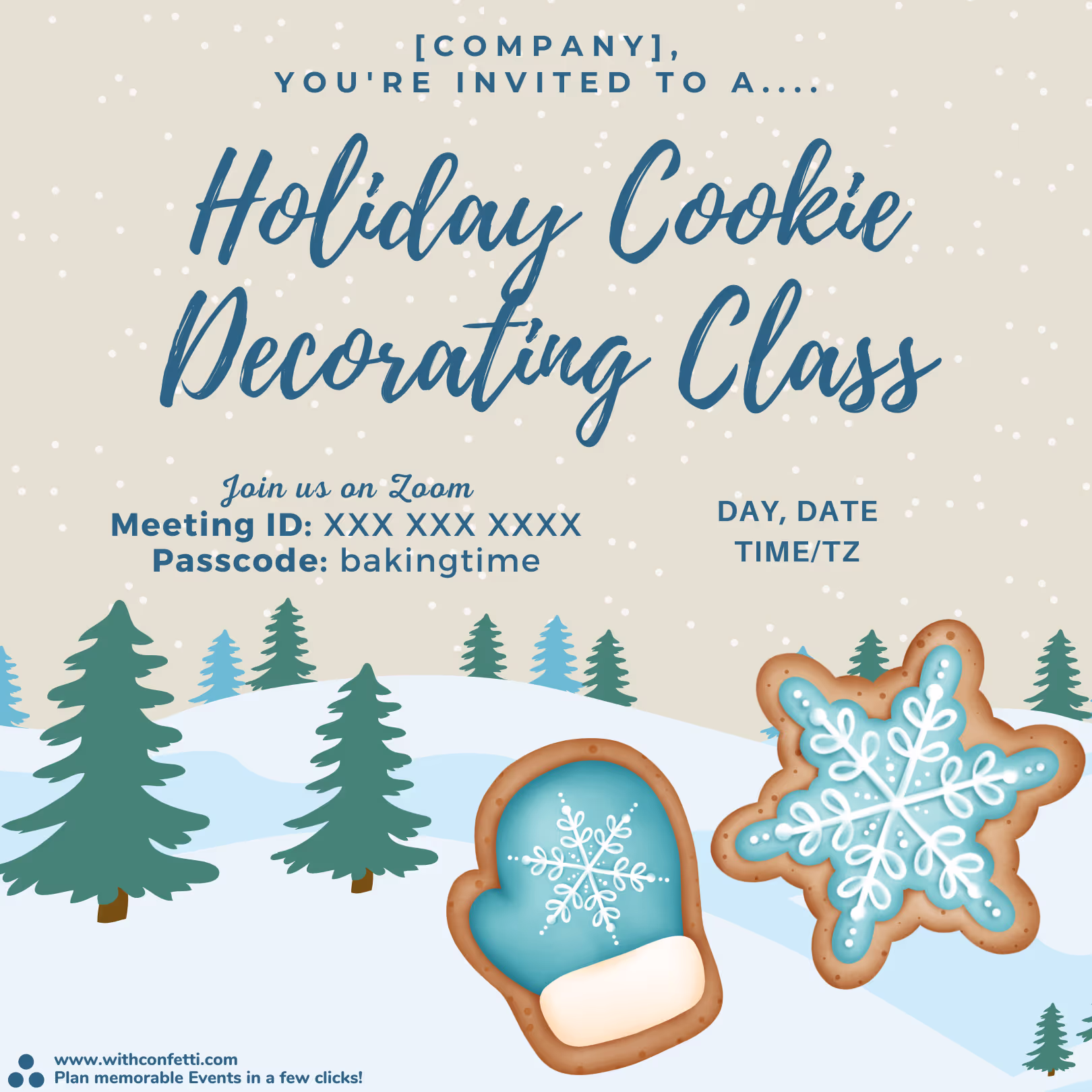 Holiday Cookie Decorating - Event Invitation Sample