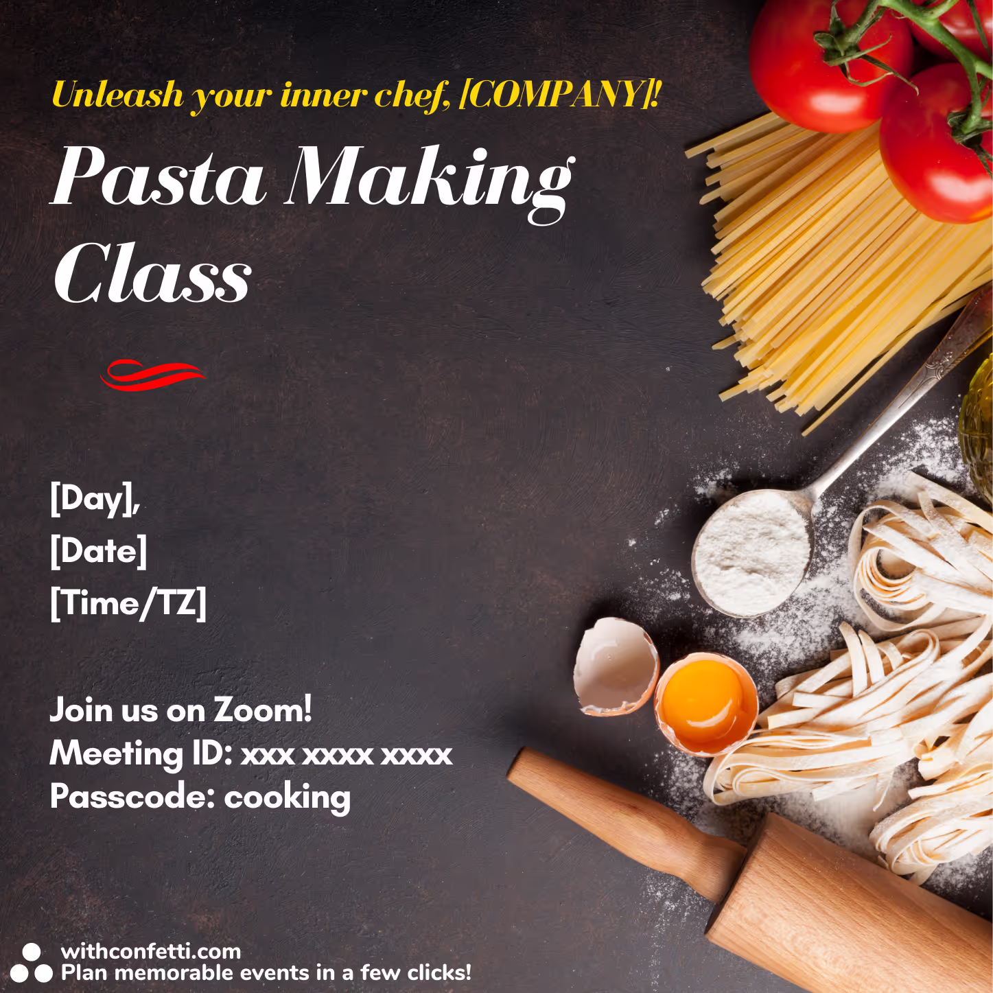 Pasta Making Class - Event Invitation Sample