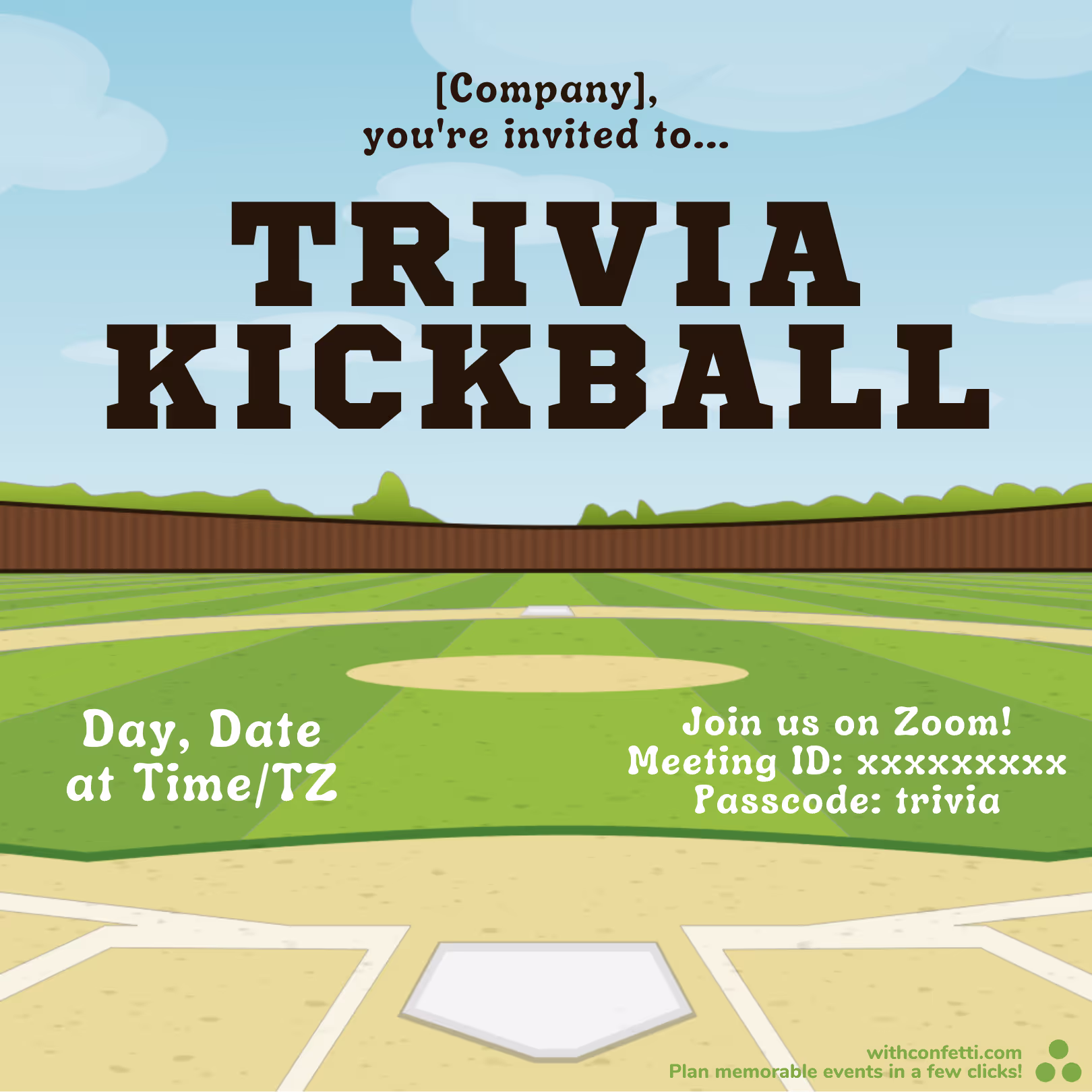 Trivia Kickball - Event Invitation Sample