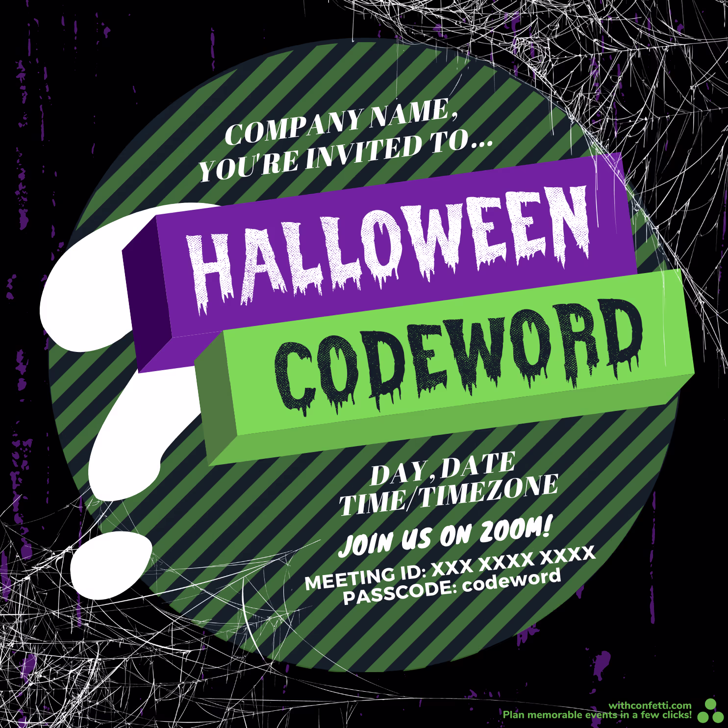 Halloween Codeword - Event Invitation Sample