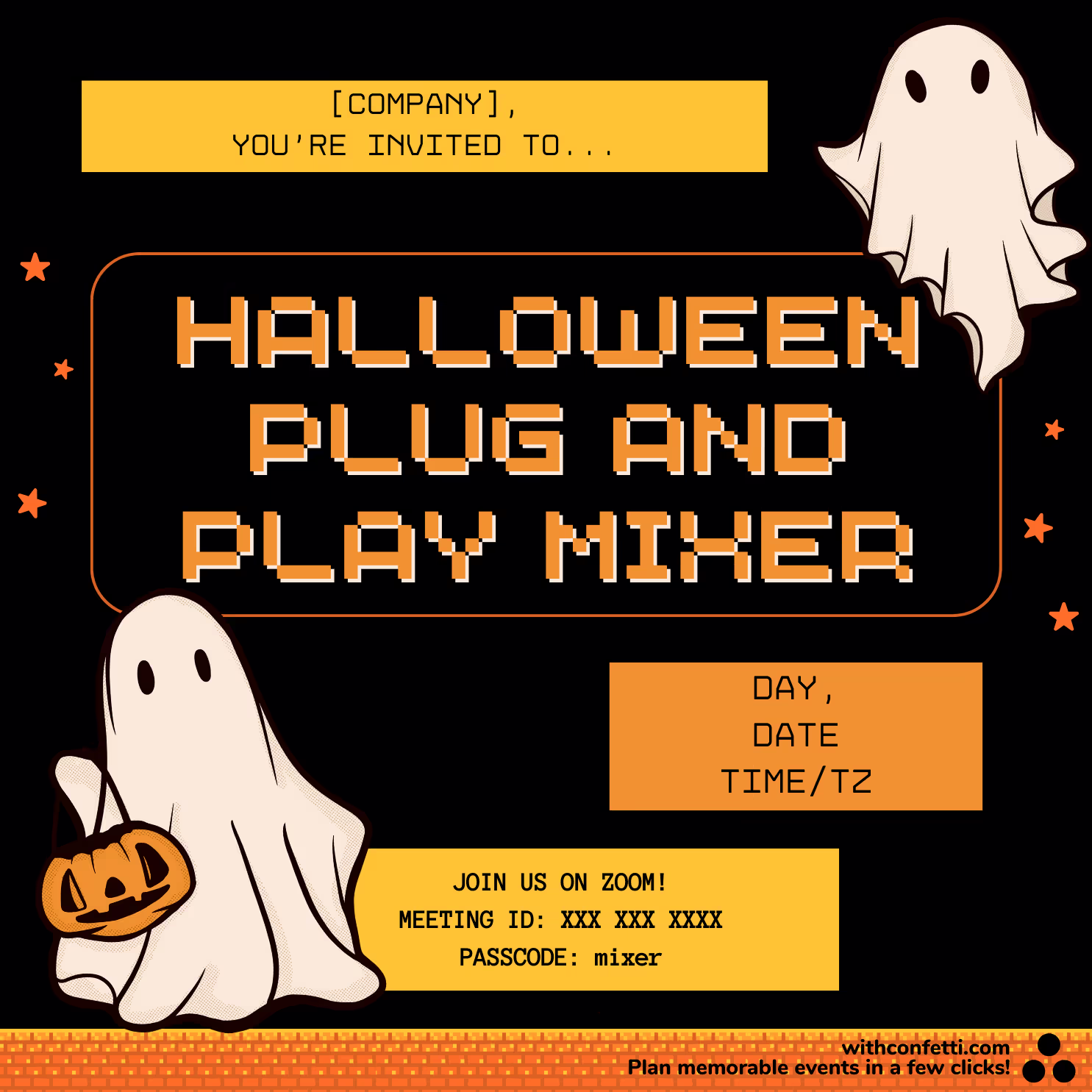 Halloween Plug and Play Mixer - Event Invitation Sample