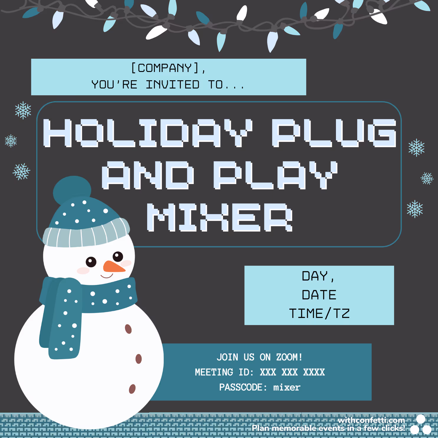 Holiday Plug and Play Mixer - Event Invitation Sample