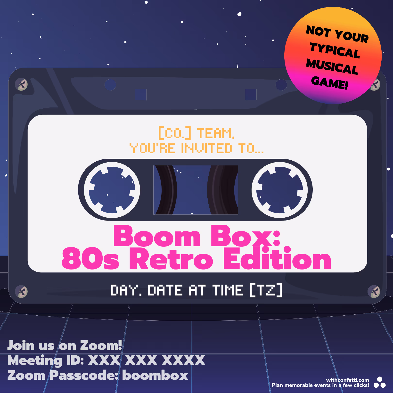 Boom Box: 80s Retro Edition - Event Invitation Sample