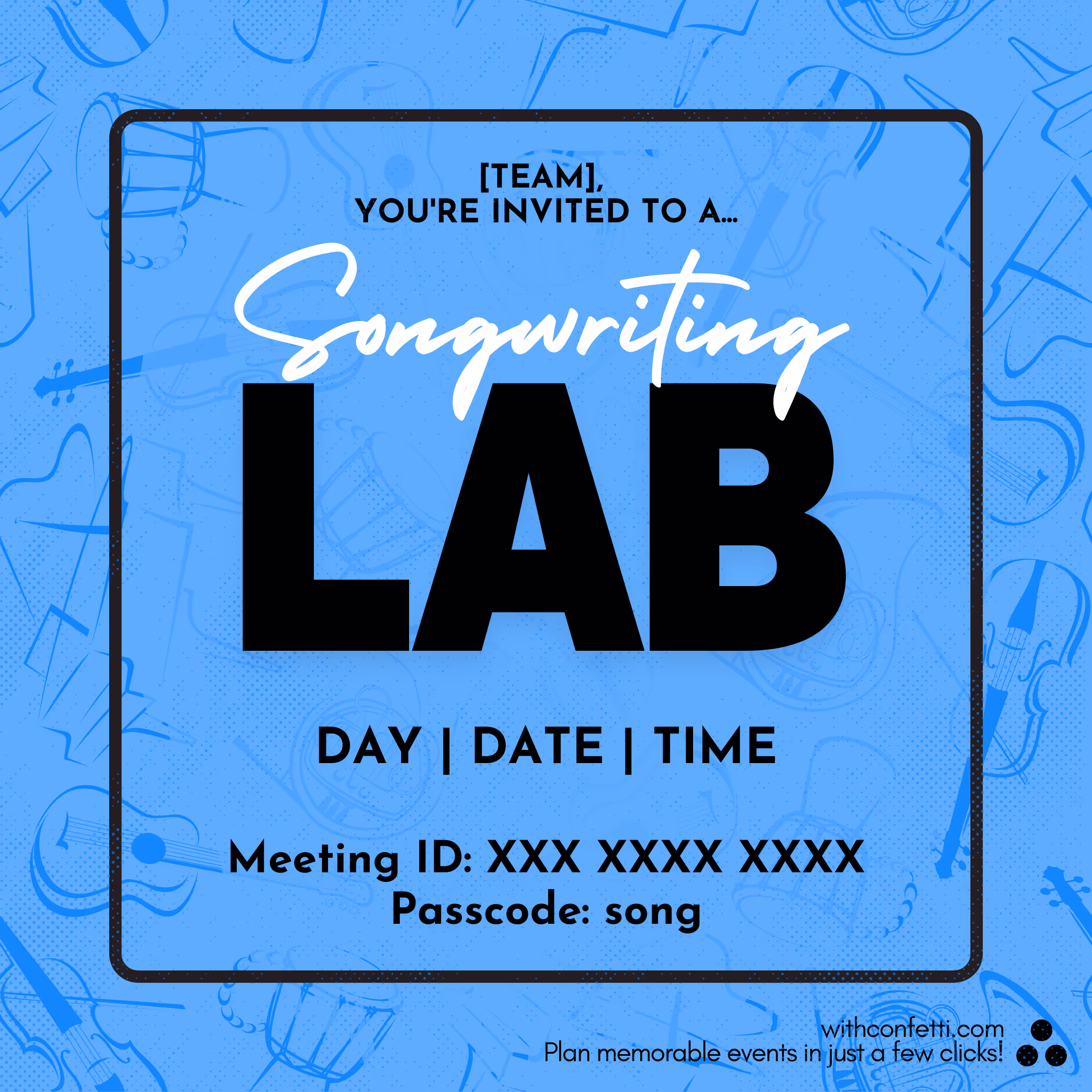 Songwriting Lab - Event Invitation Sample 