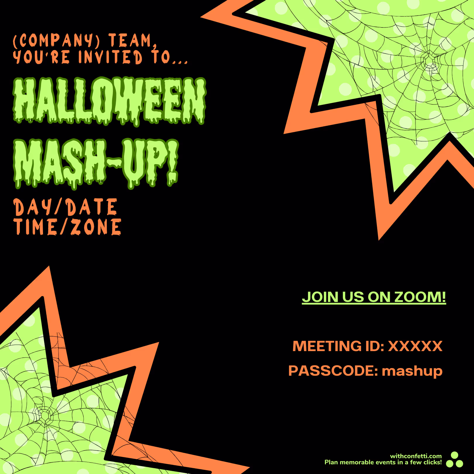 Halloween Mash-Up - Event Invitation Sample