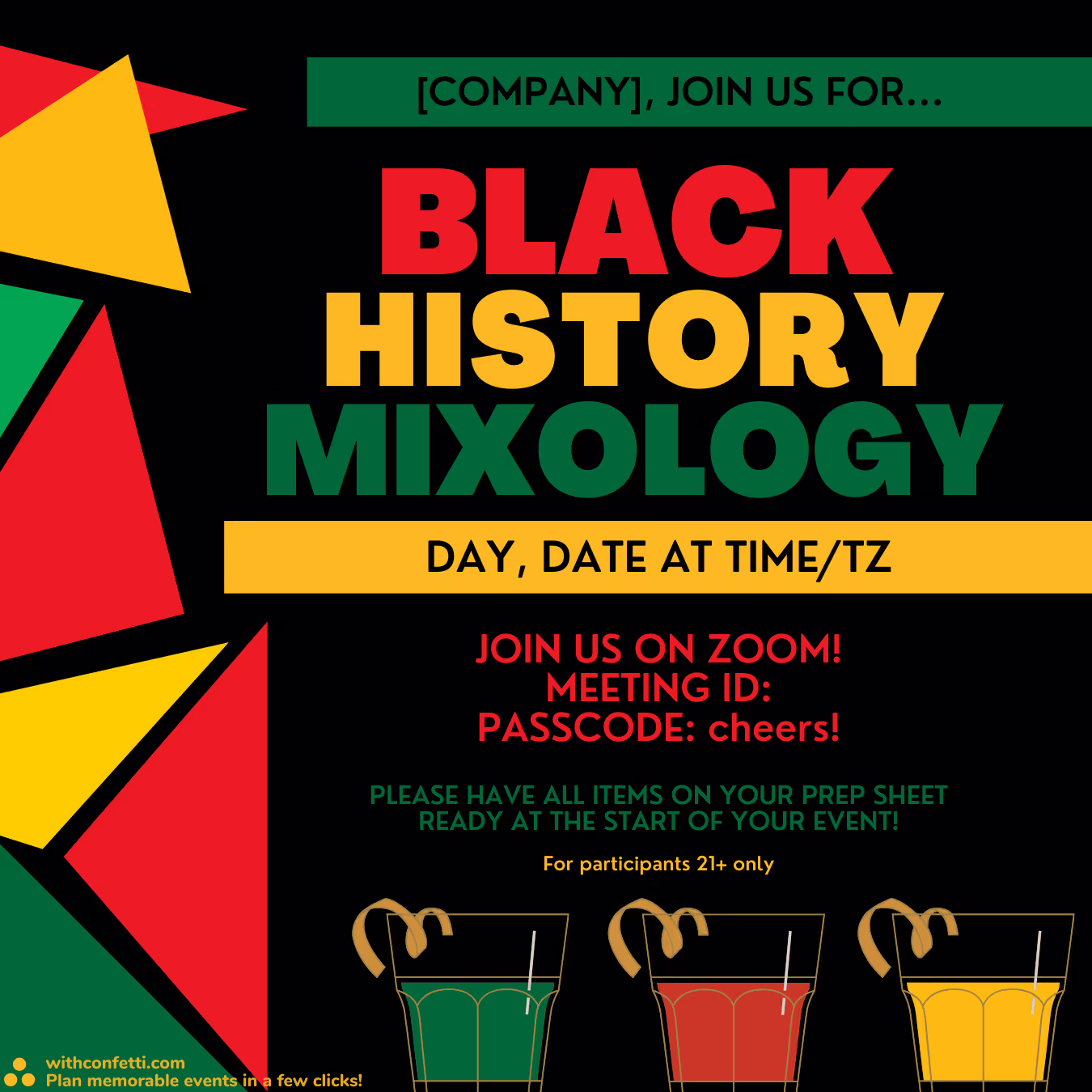 BYO Black History Mixology Class - Event Invitation Sample