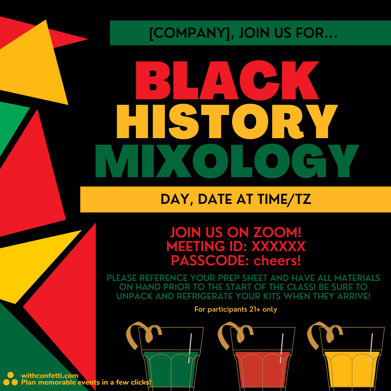 Black History Mixology Class - Event Invitation Sample