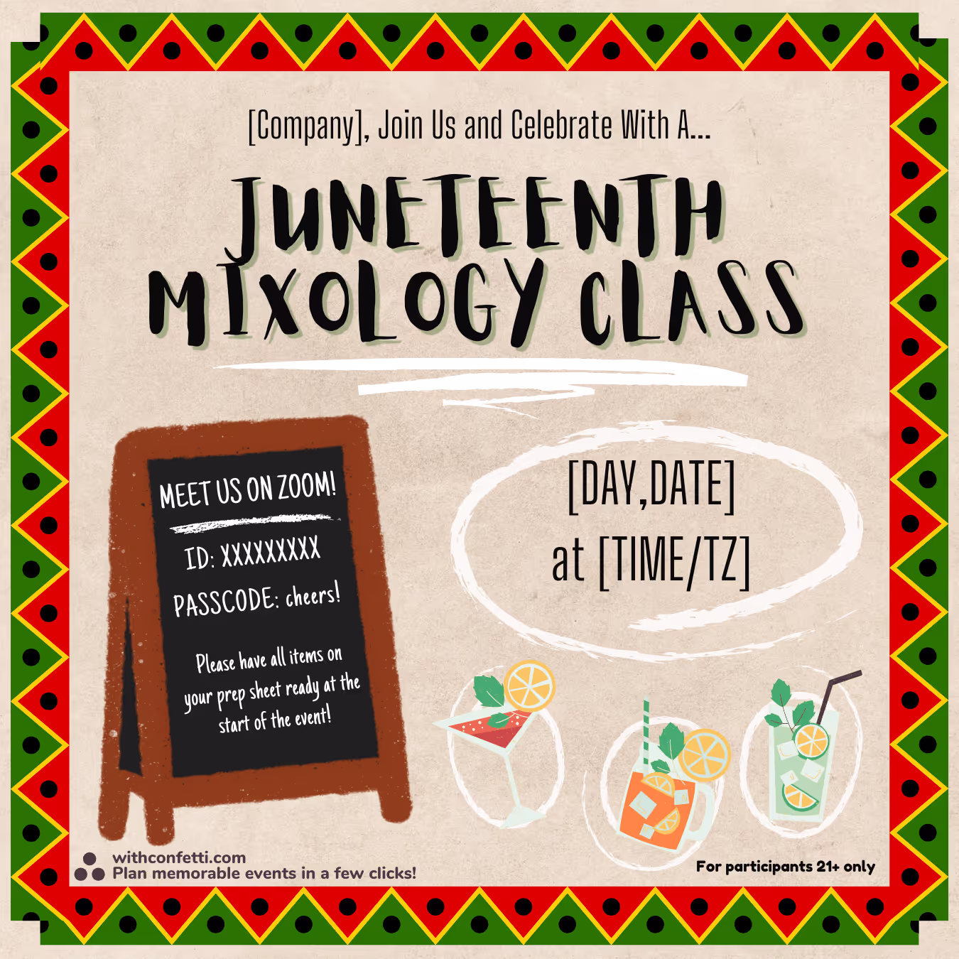 BYO Juneteenth Mixology Class - Event Invitation Sample