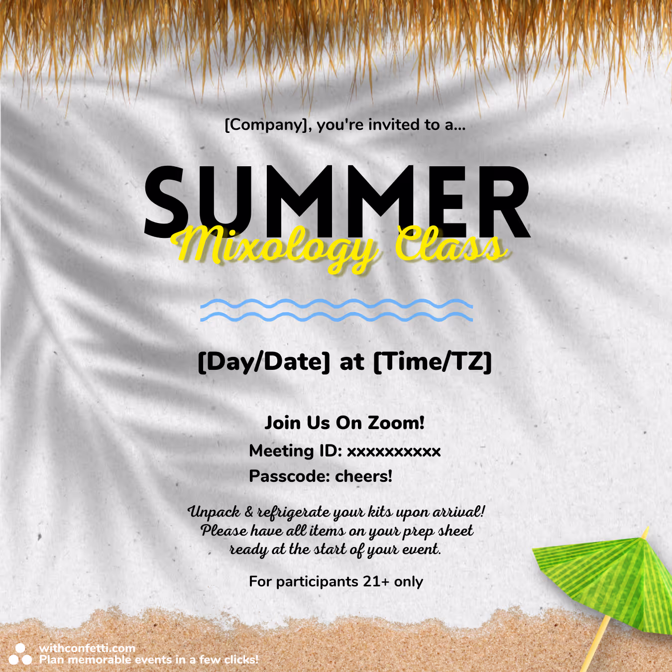 Summer Mixology Class - Event Invitation Sample
