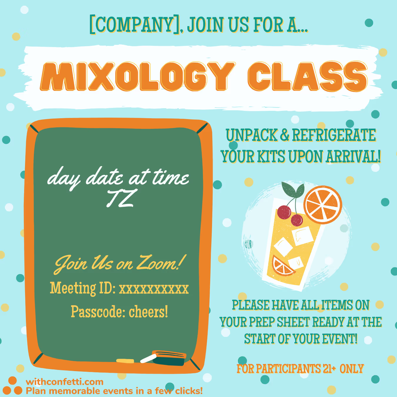 Mixology Class - Event Invitation Sample