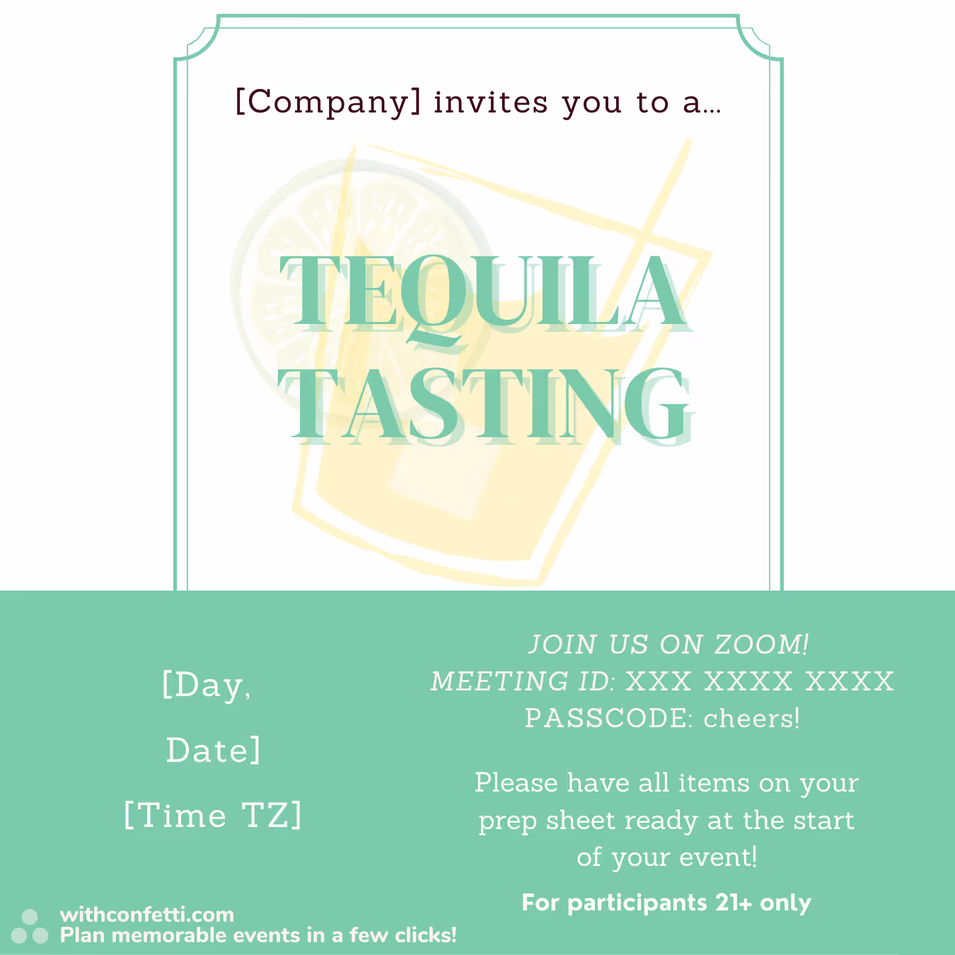 BYO Tequila Tasting - Event Invitation Sample