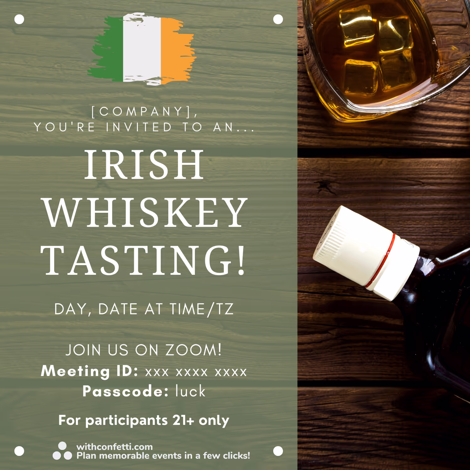 Irish Whiskey Tasting - Event Invitation Sample