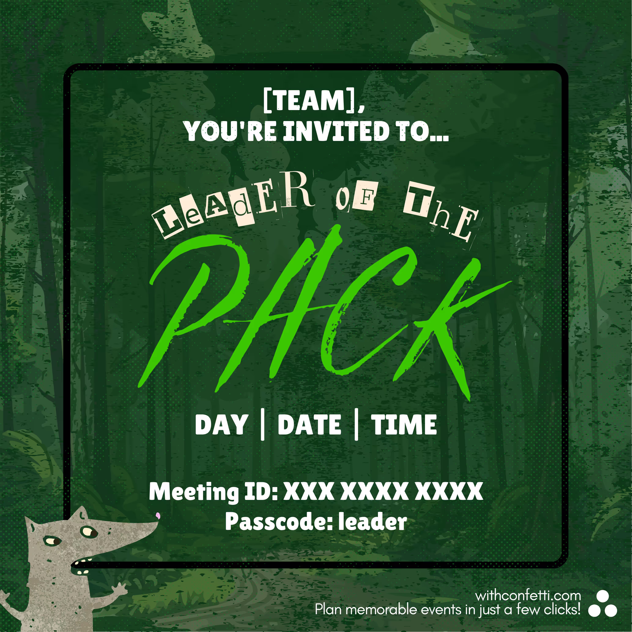 Leader of the Pack - Event Invitation Sample