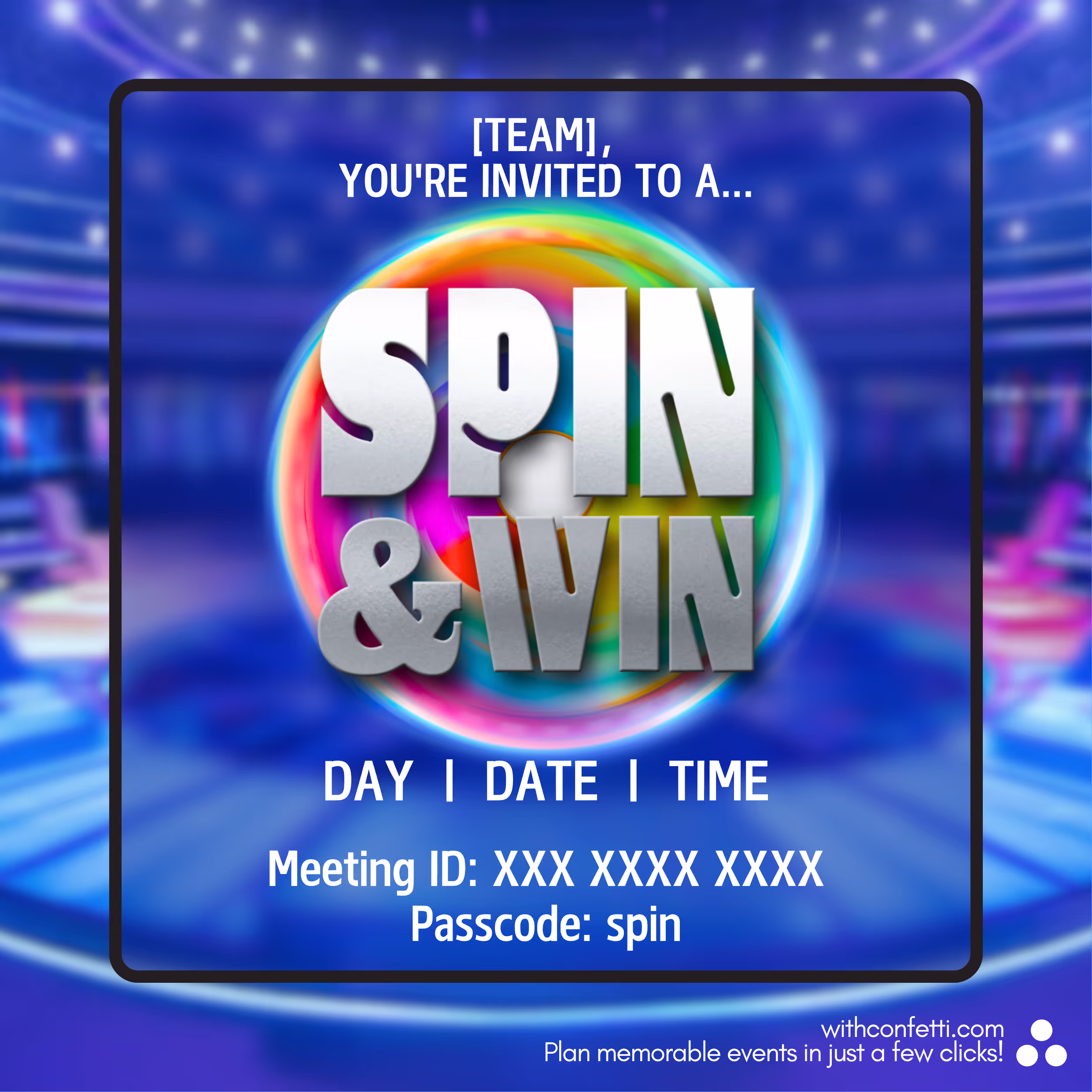 Spin and Win - Event Invitation Sample 