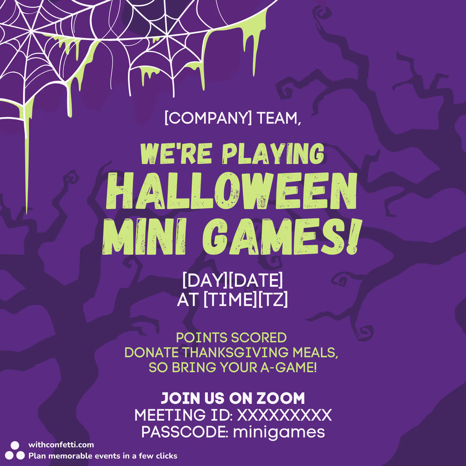 Halloween Mini Games - Event Invitation Sample