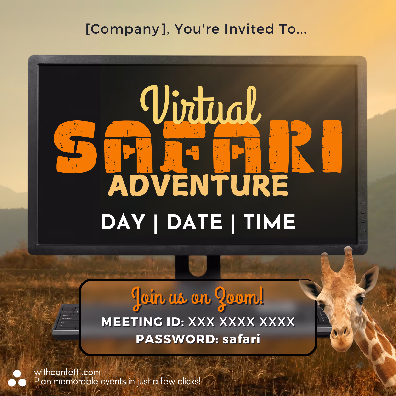 Safari Adventure - Event Invitation Sample