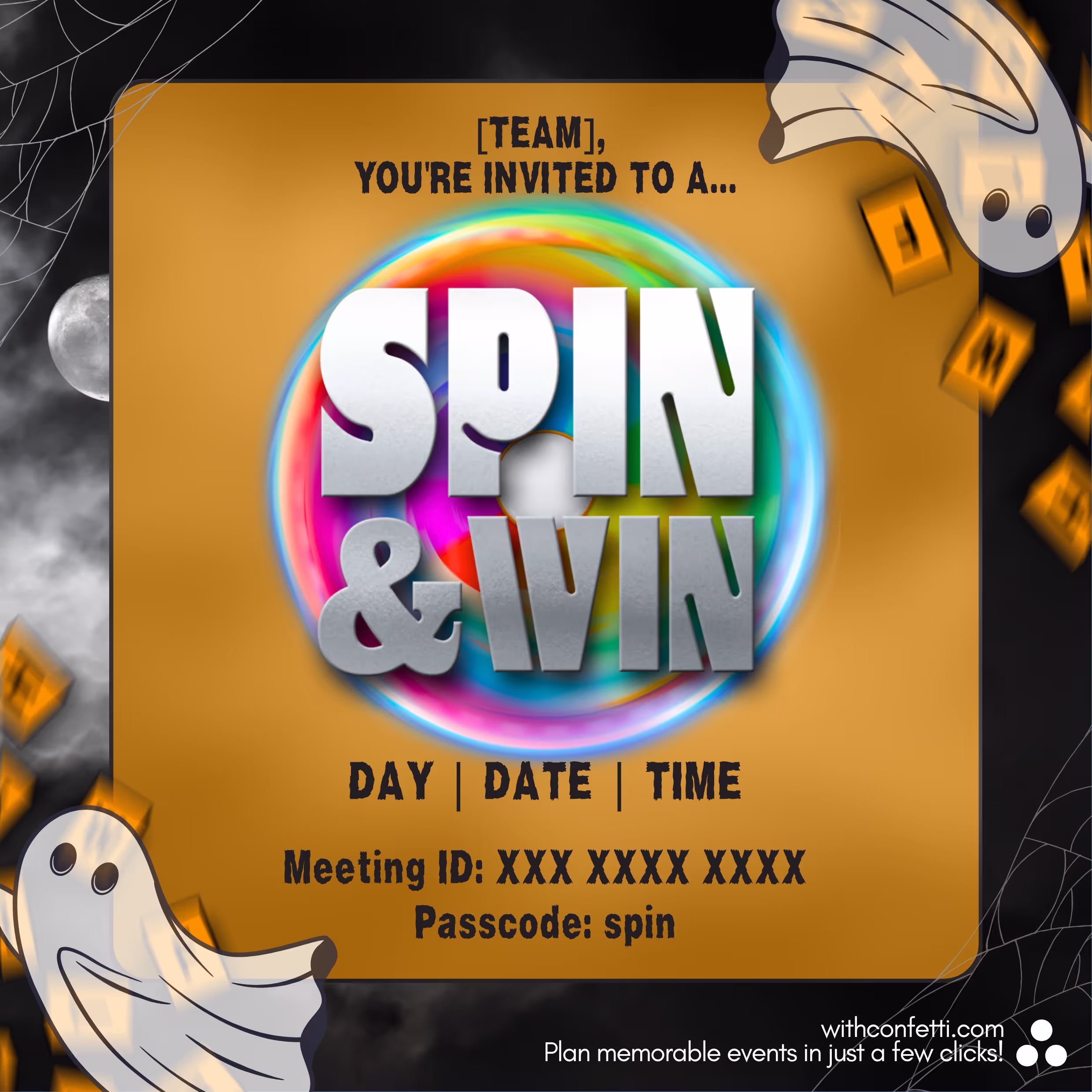 Halloween Spin and Win - Event Invitation Sample 