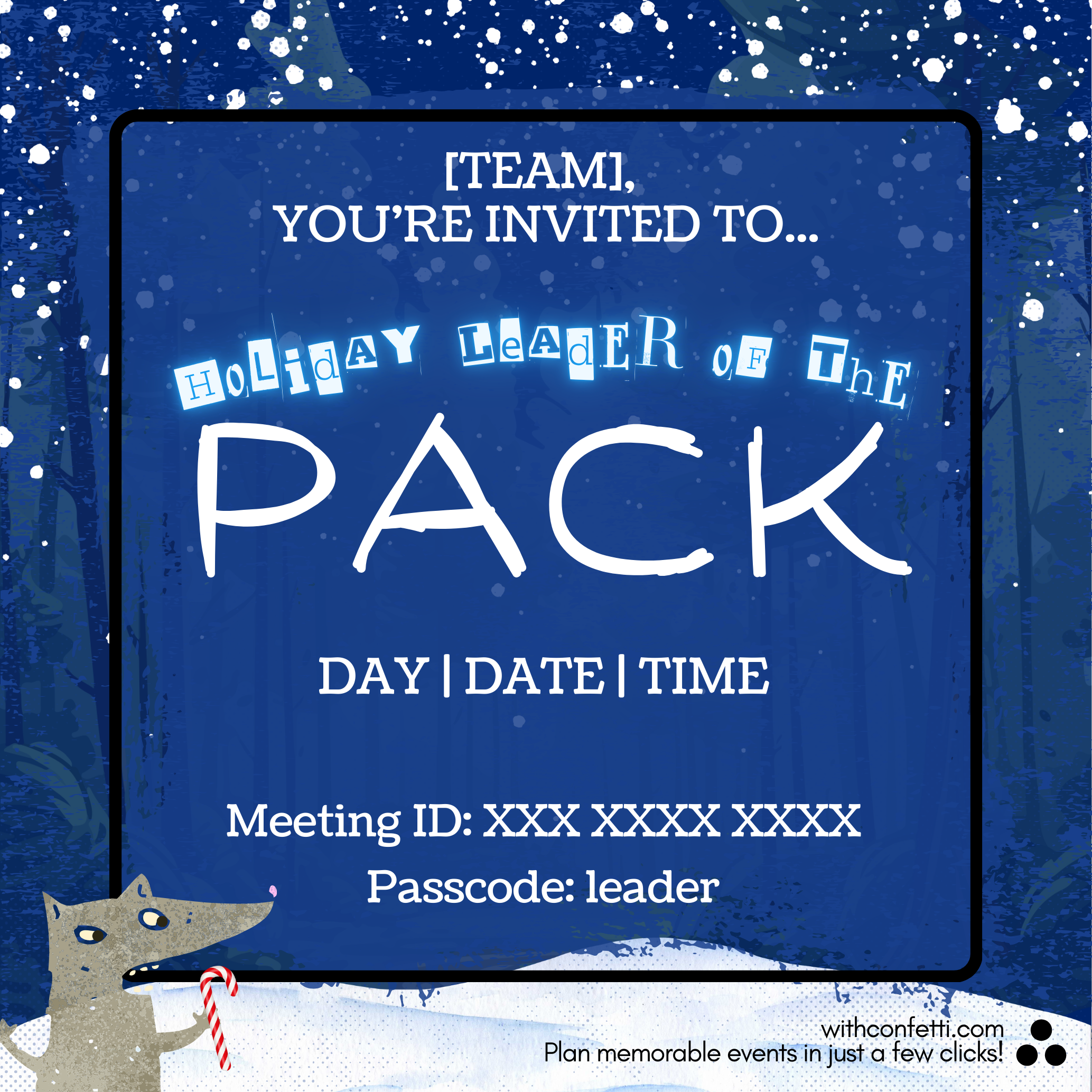 Holiday Leader of the Pack - Event Invitation Sample