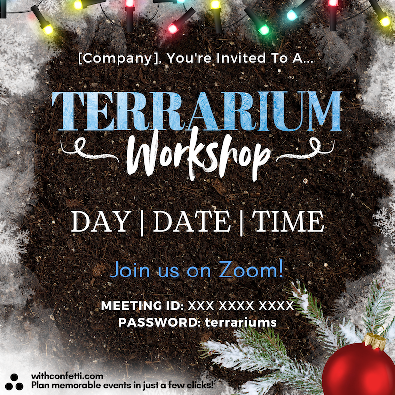Holiday Terrarium Workshop - Event Invitation Sample