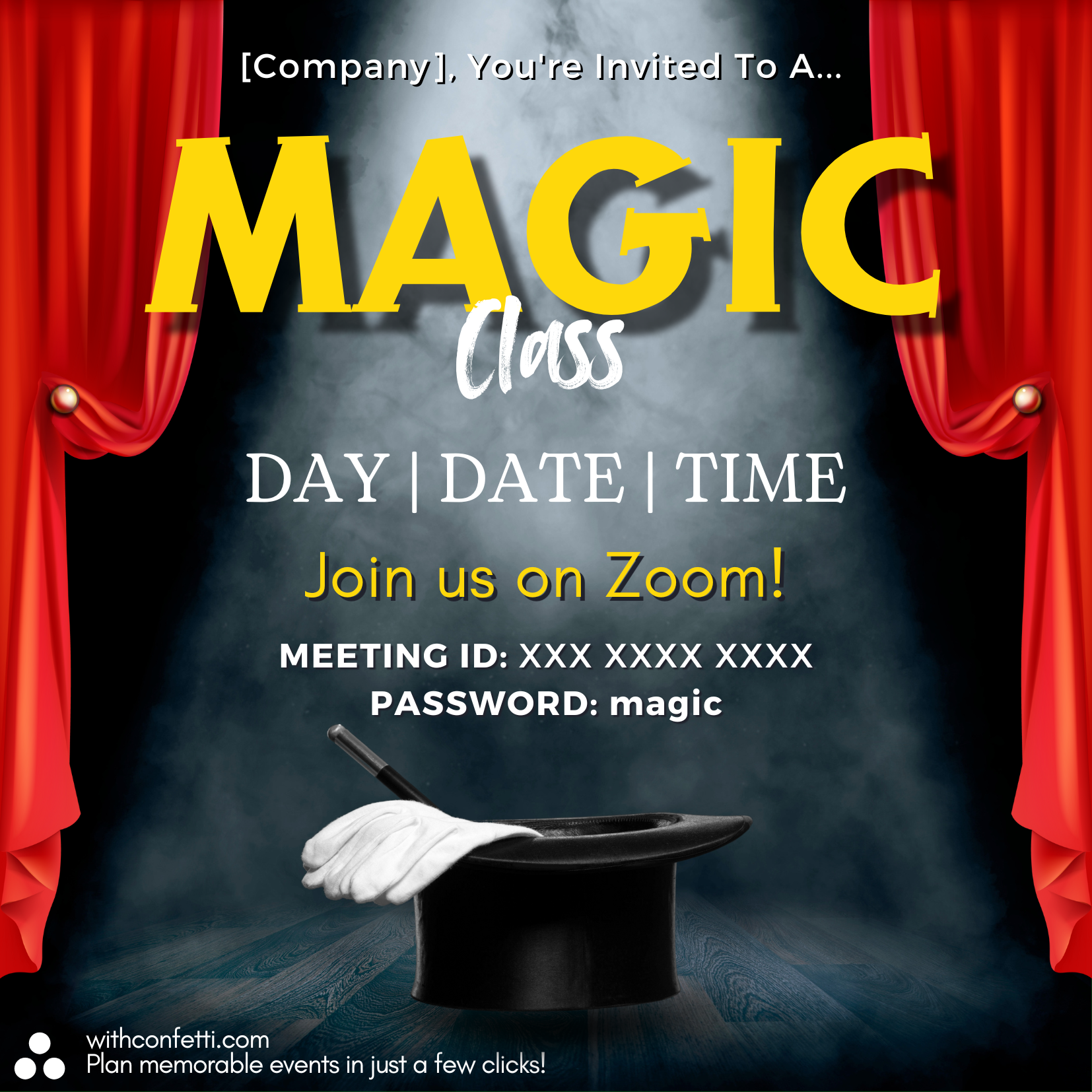 Magic Class - Event Invitation Sample