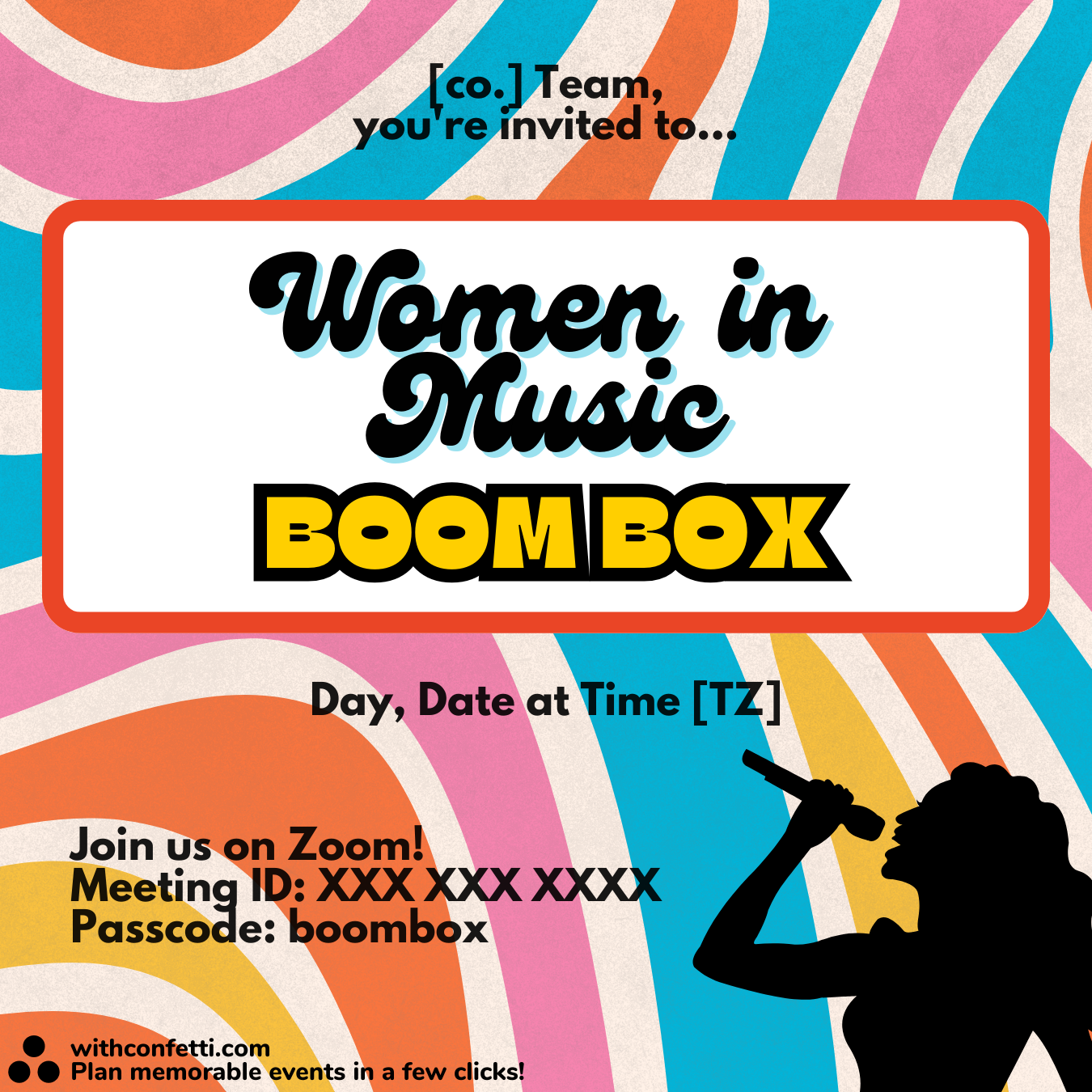 Boom Box: Women in Music Edition - Event Invitation Sample