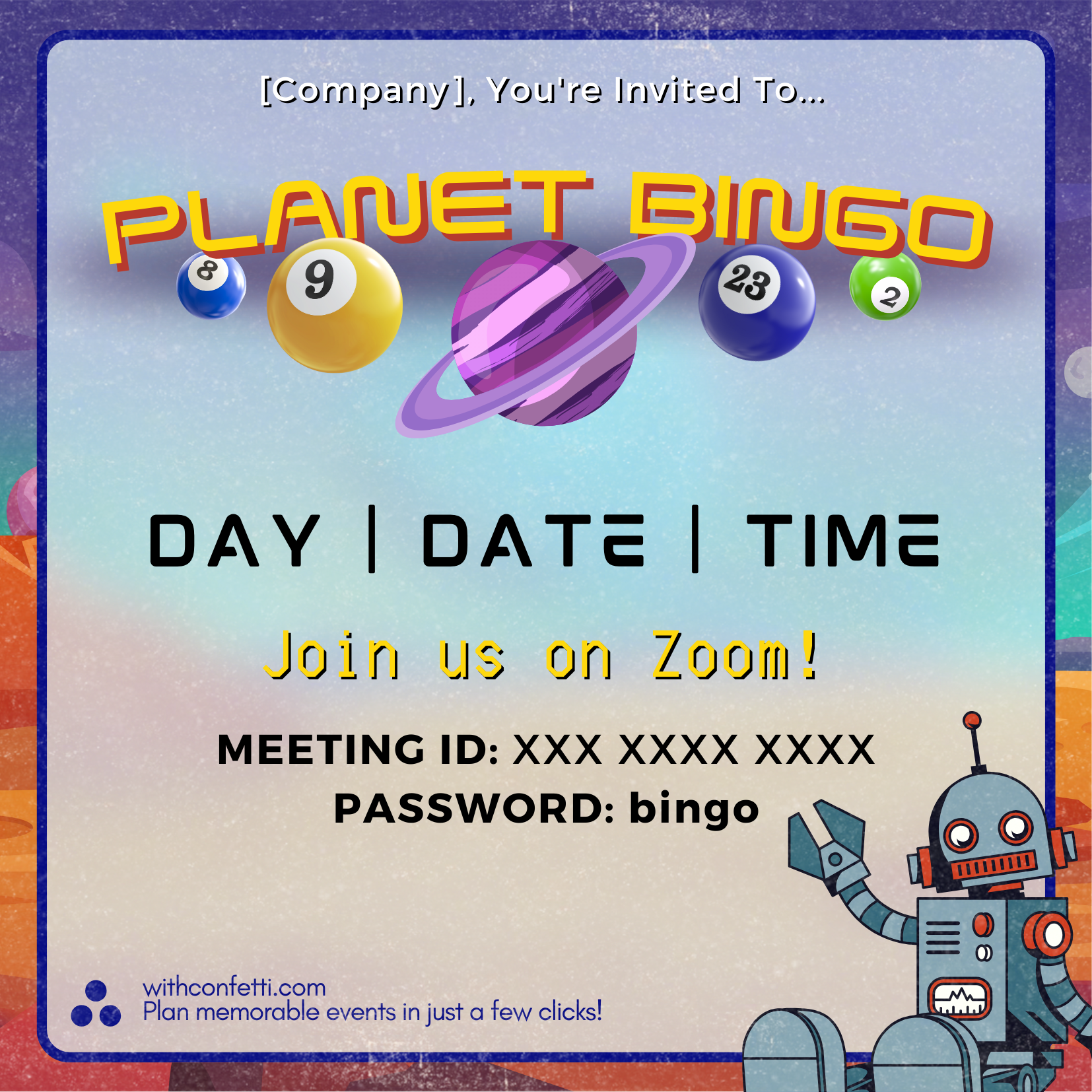 Bingo Party - Event Invitation Sample