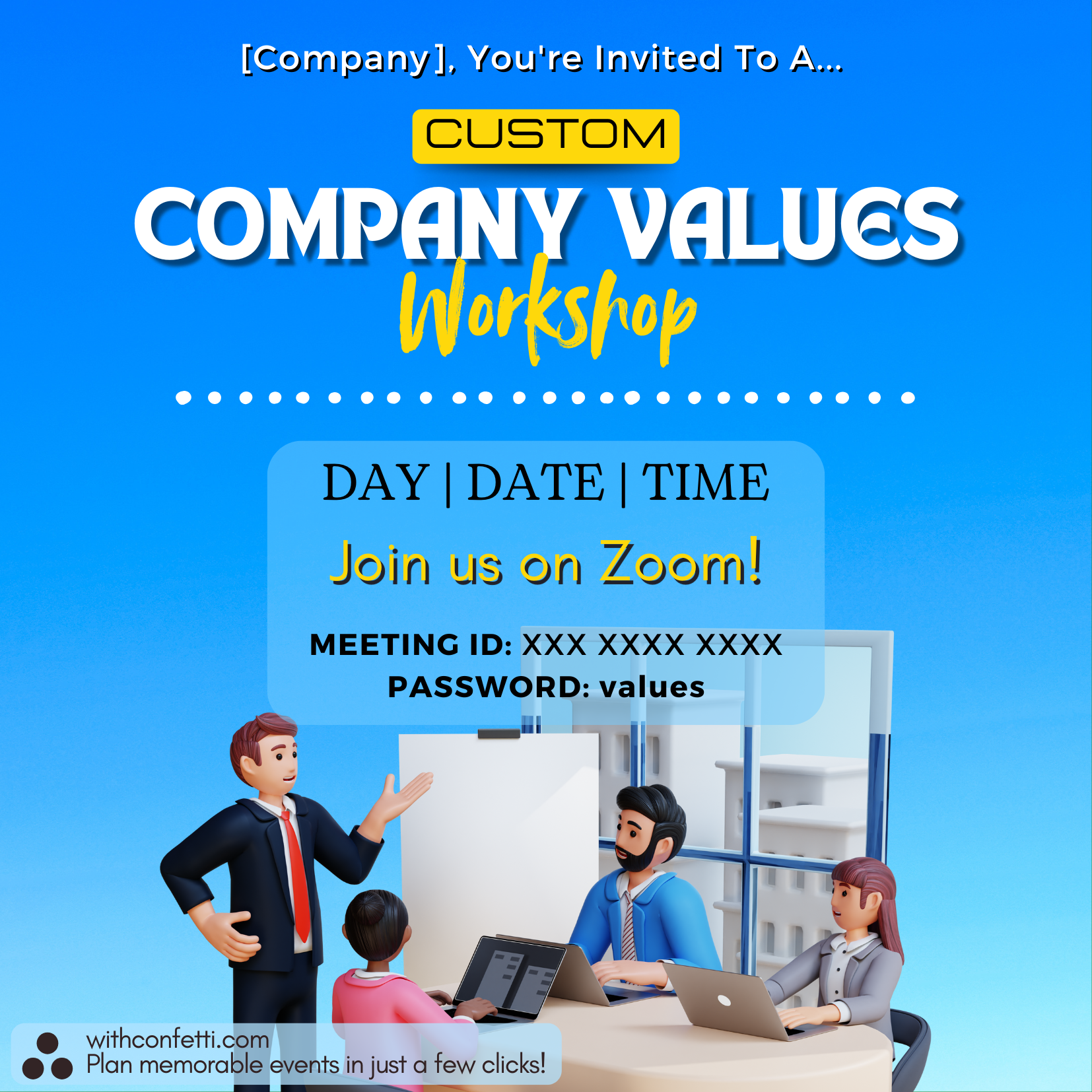 Company Values Workshop - Event Invitation Sample