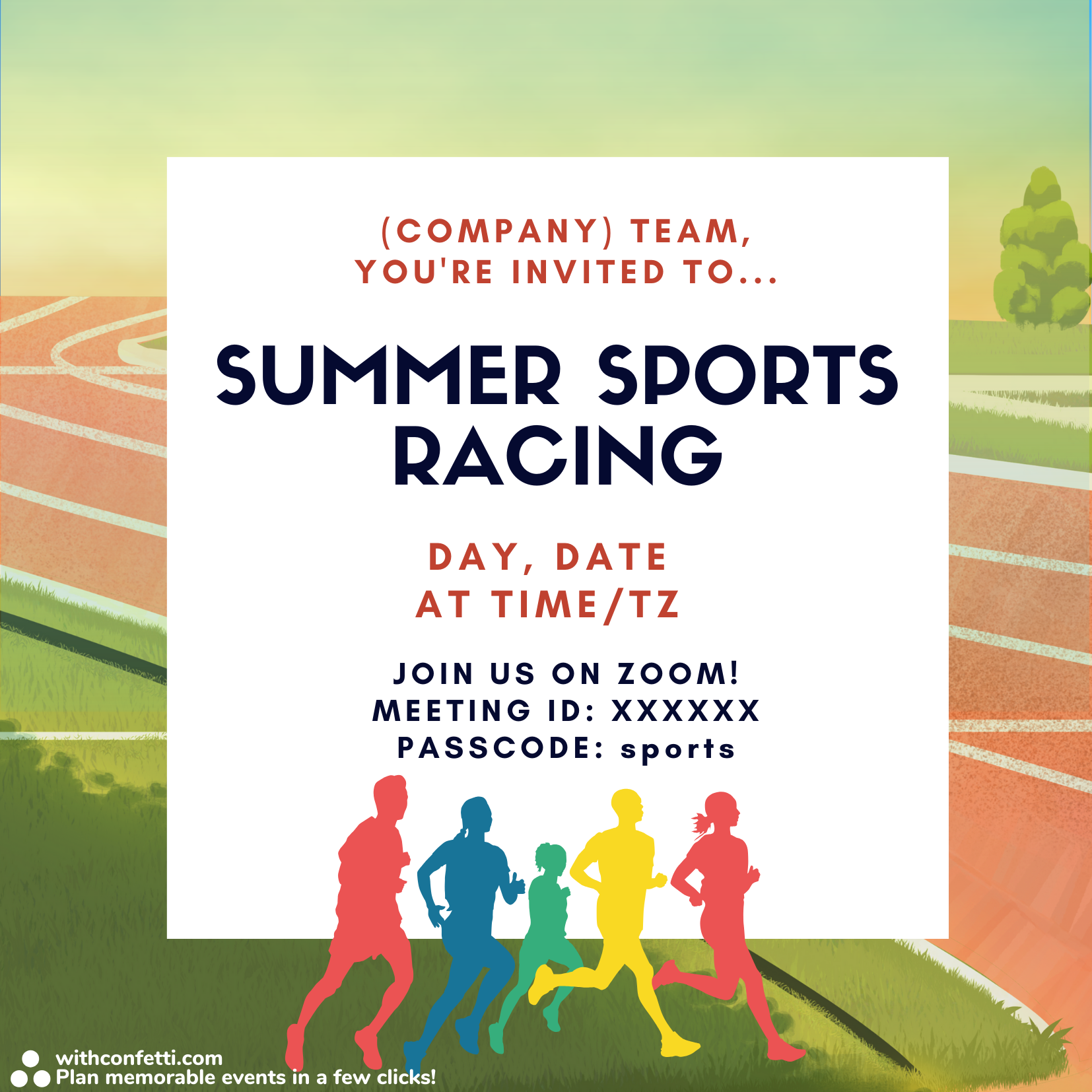 Summer Sports Racing - Event Invitation Sample