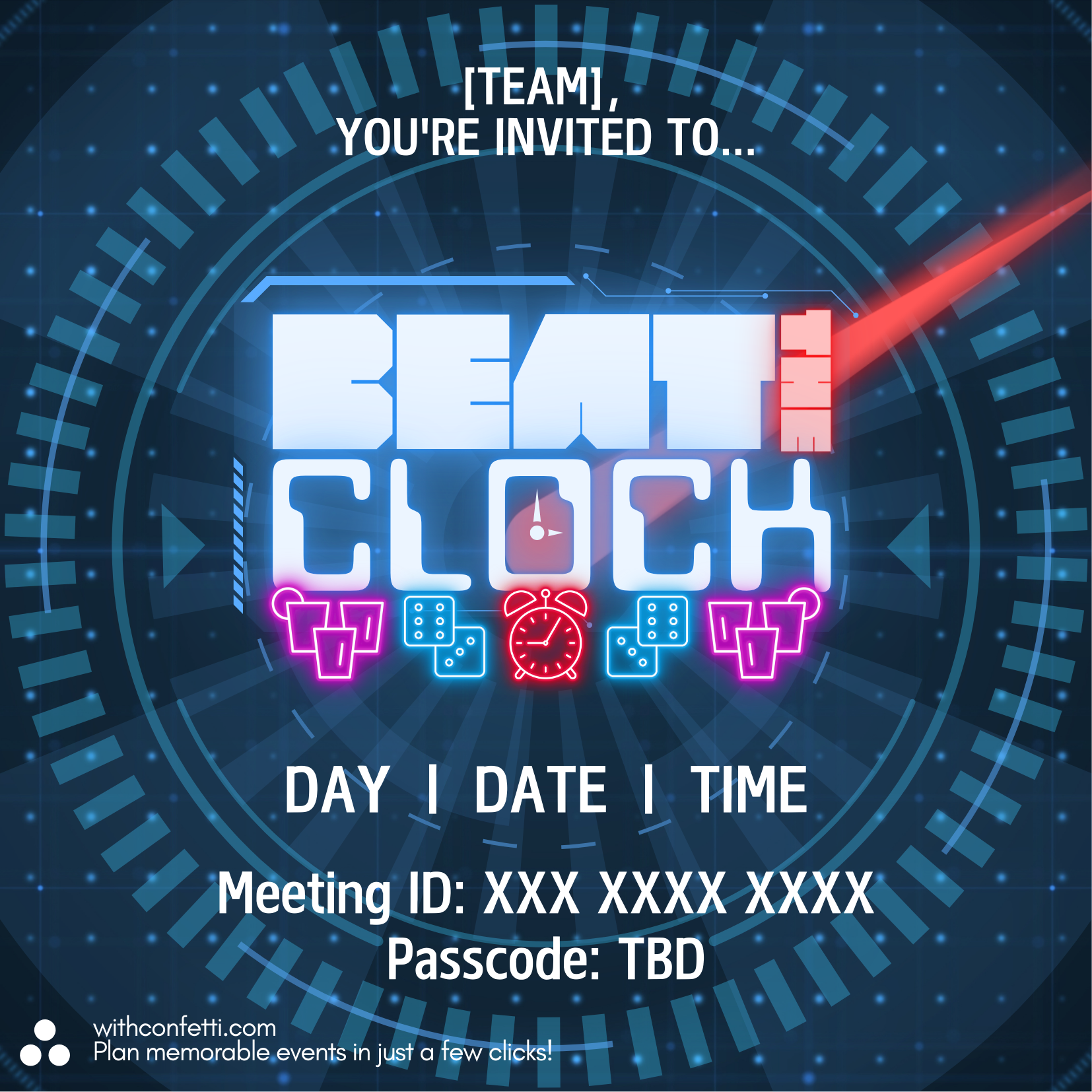 Beat the Clock - Event Invitation Sample