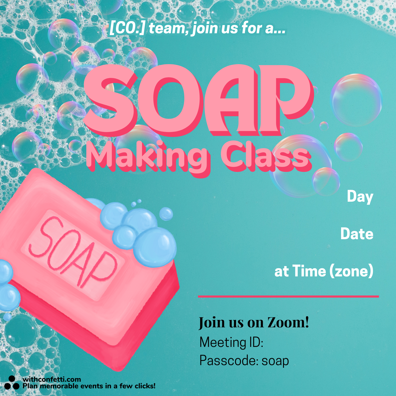 Soap Making Class - Event Invitation Sample