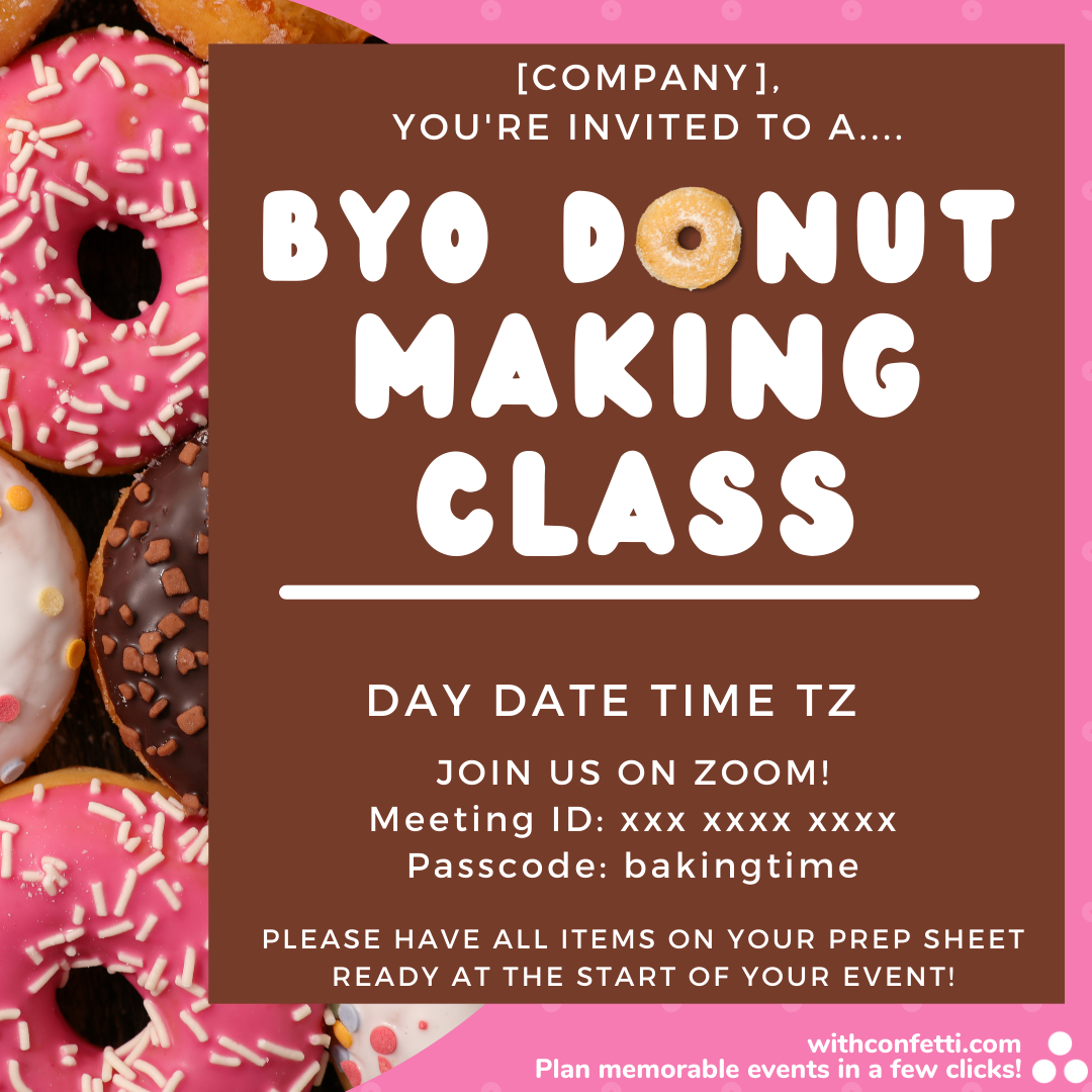 BYO Donut Making Class - Event Invitation Sample