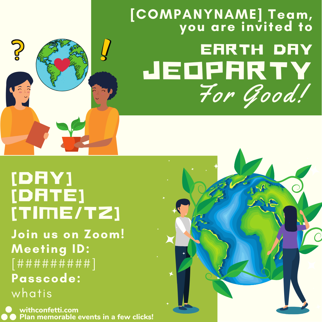 Earth Day Jeoparty for Good - Event Invitation Sample