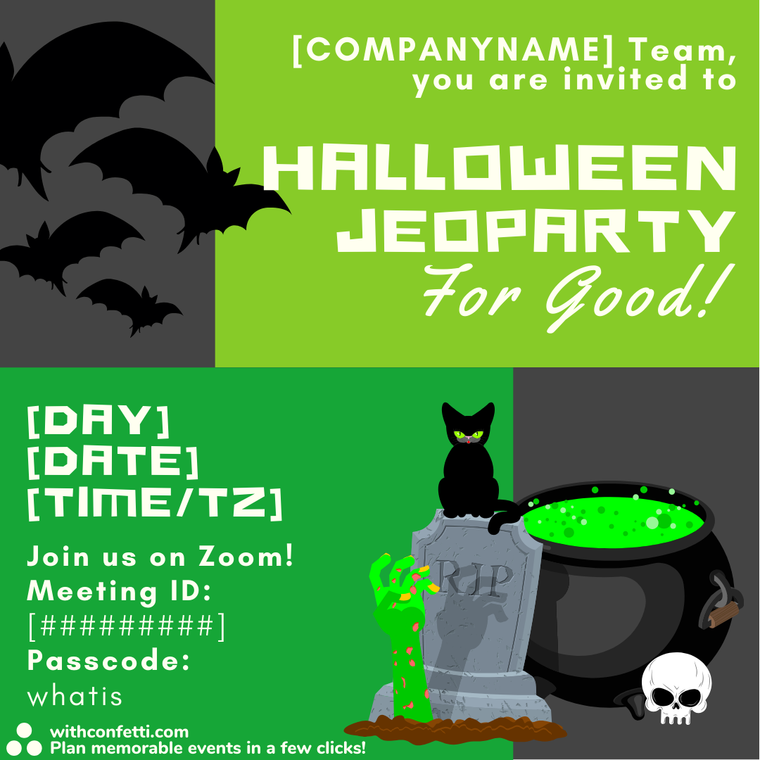 Halloween Jeoparty for Good - Event Invitation Sample