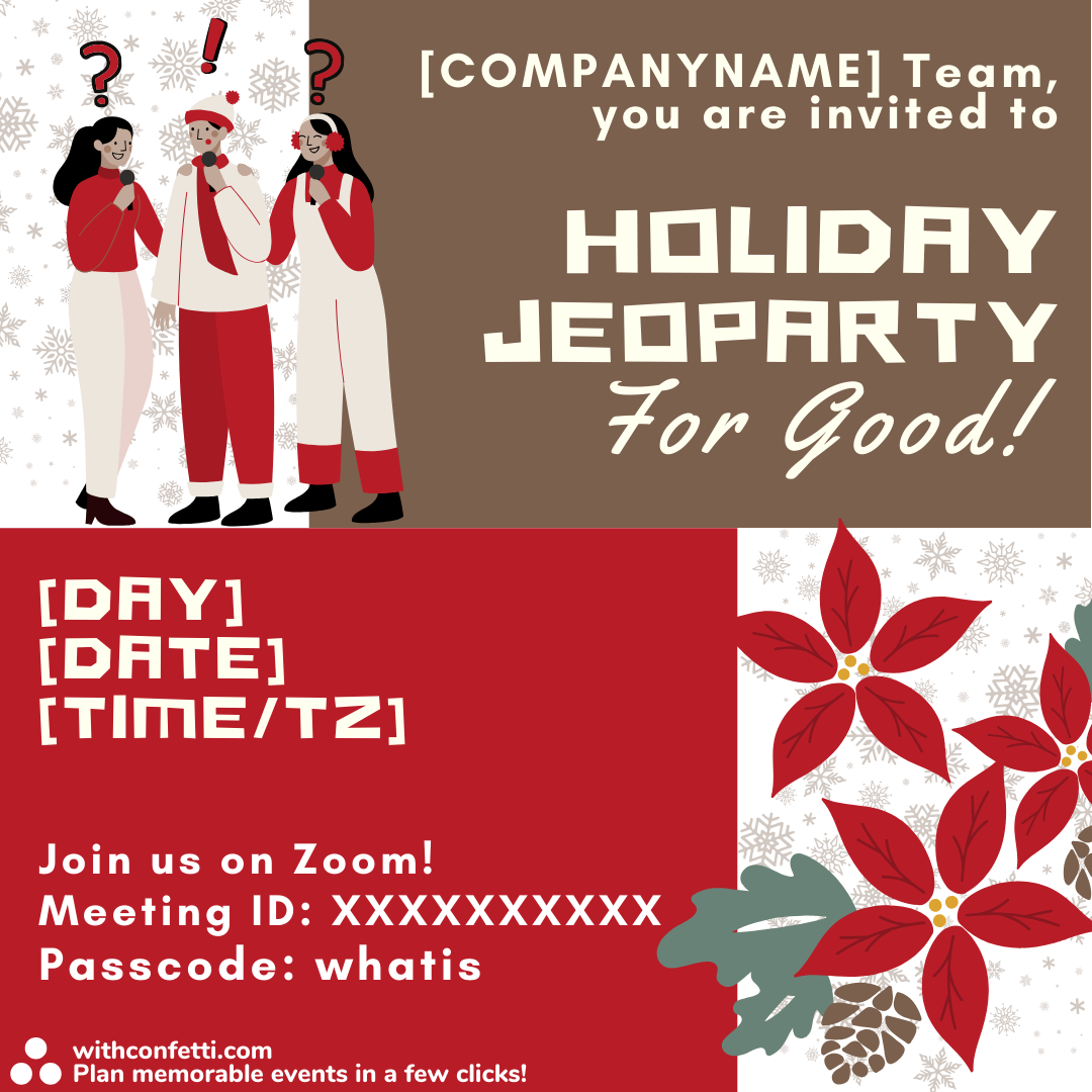 Holiday Jeoparty for Good - Event Invitation Sample
