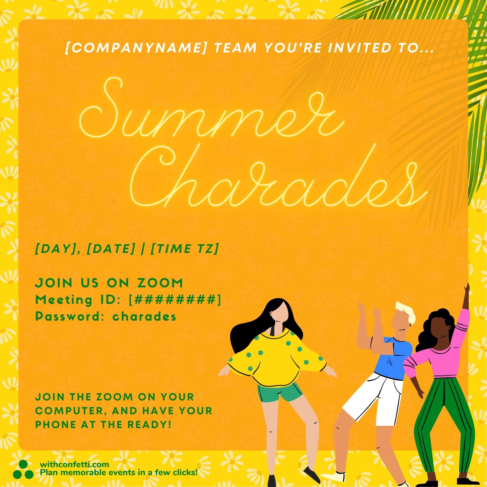 Summer Charades - Event Invitation Sample