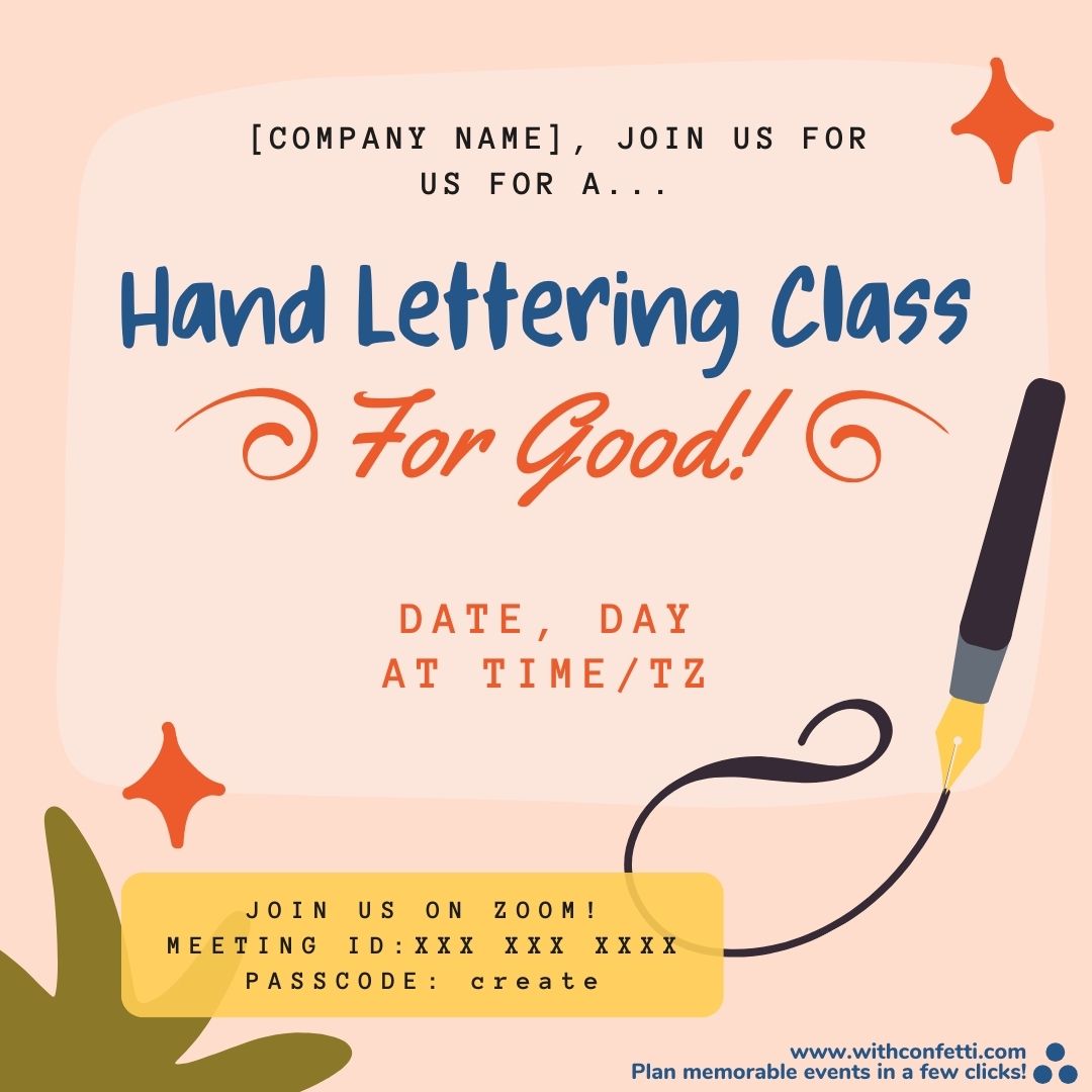 Hand Lettering for Good - Event Invitation Sample