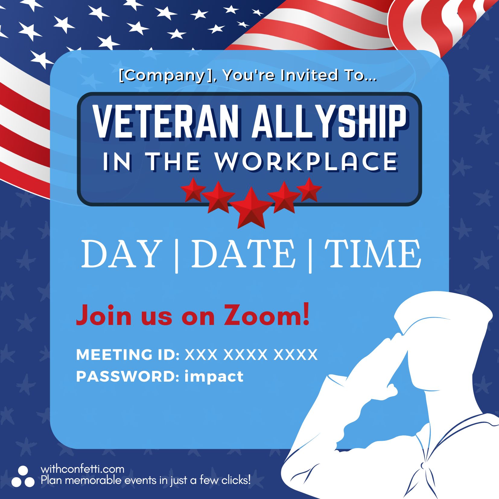 Veteran Allyship in the Workplace - Event Invitation Sample