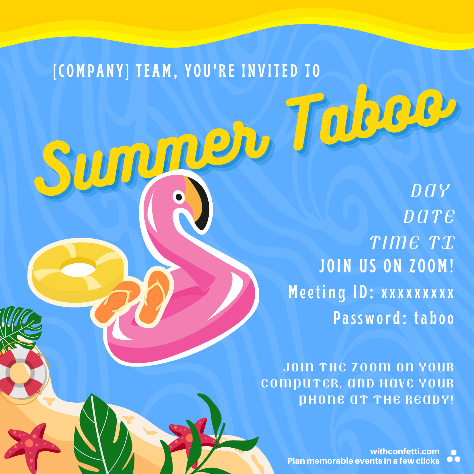 Summer Taboo - Event Invitation Sample