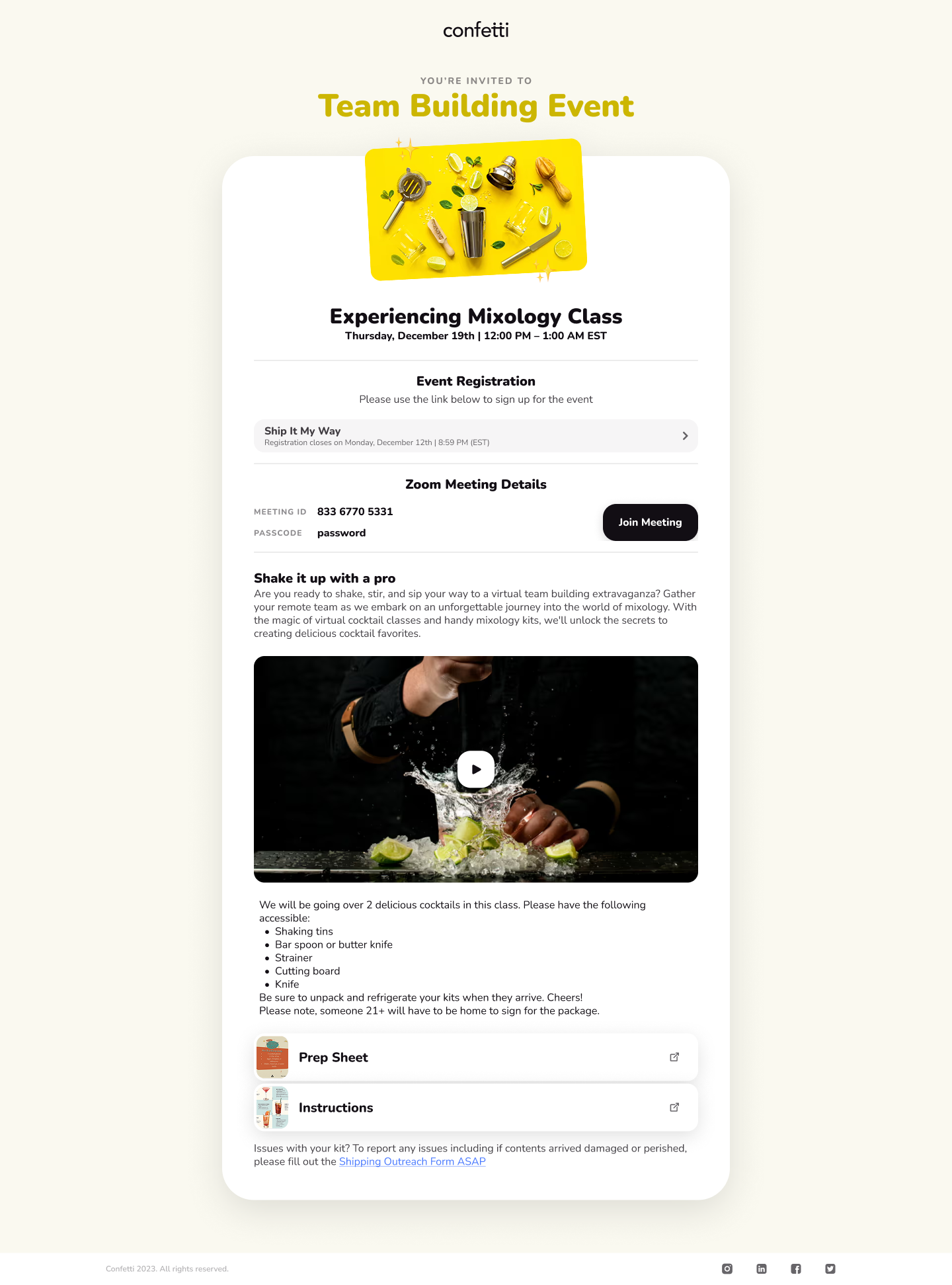 Event Invitation Sample