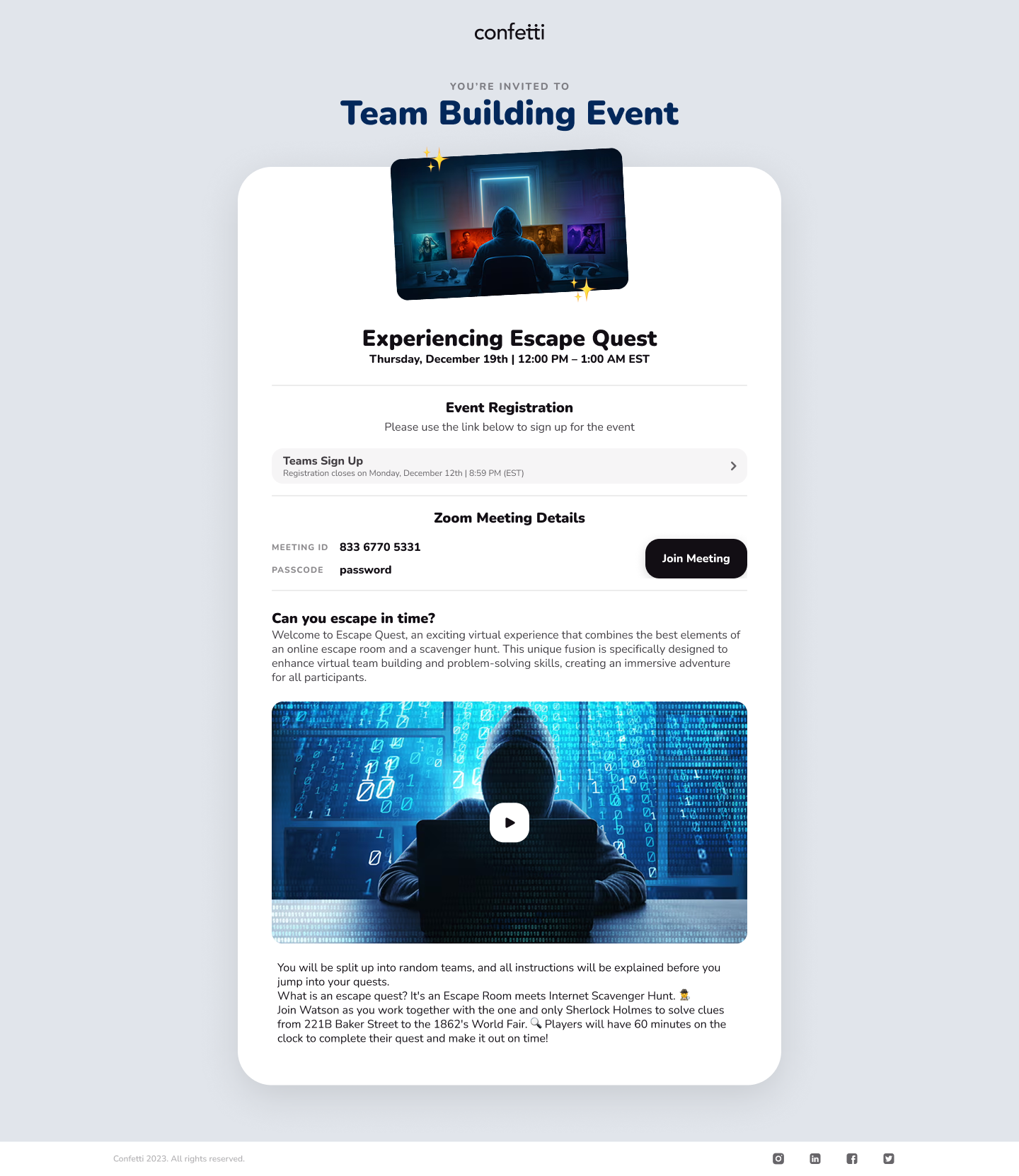 Event Invitation Sample
