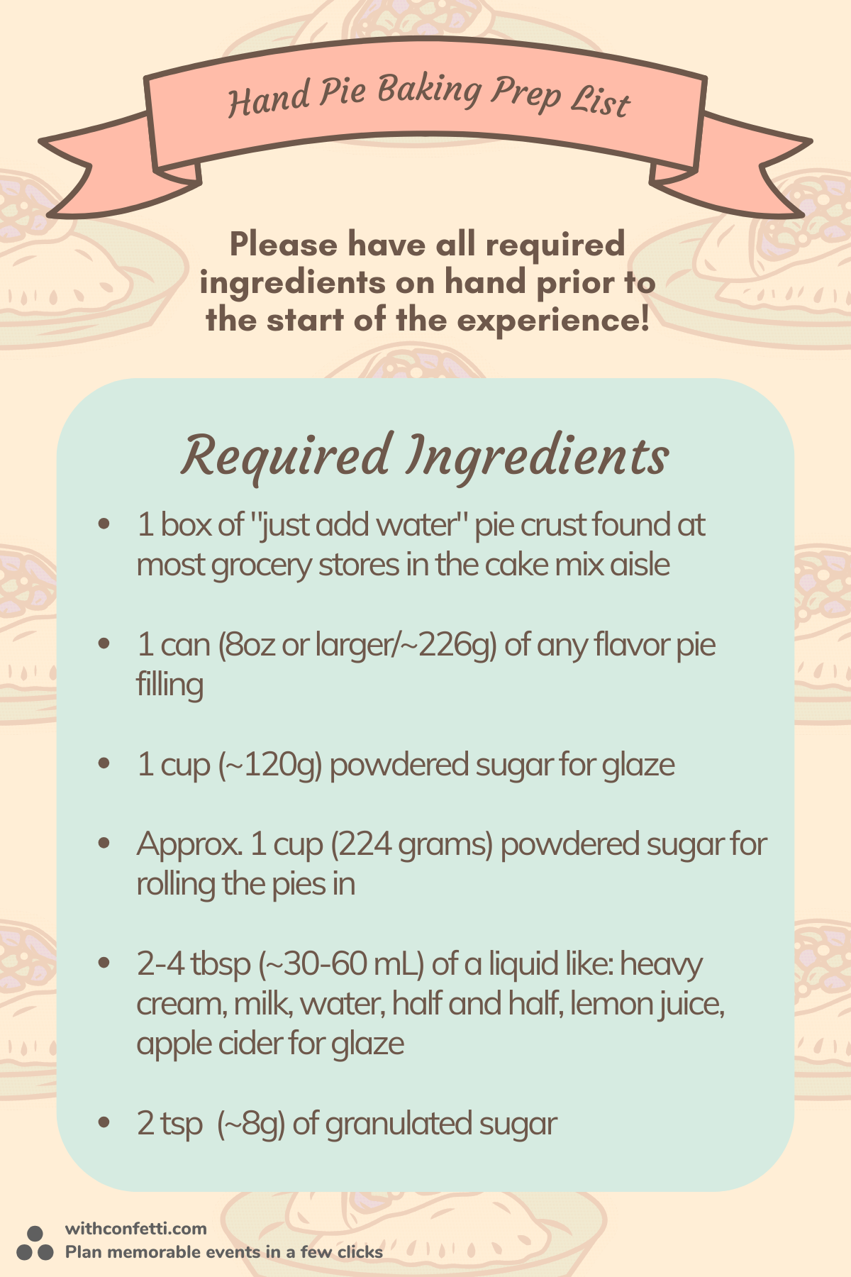 Hand Pie Ingredients