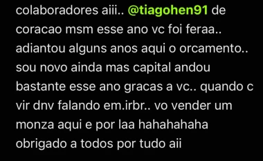 Depoimento de aluno do Tiago Oliveira, super satisfeito com seu aprendizados e seus resultados.