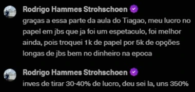 Depoimento de aluno do Tiago Oliveira, super satisfeito com seu aprendizados e seus resultados.